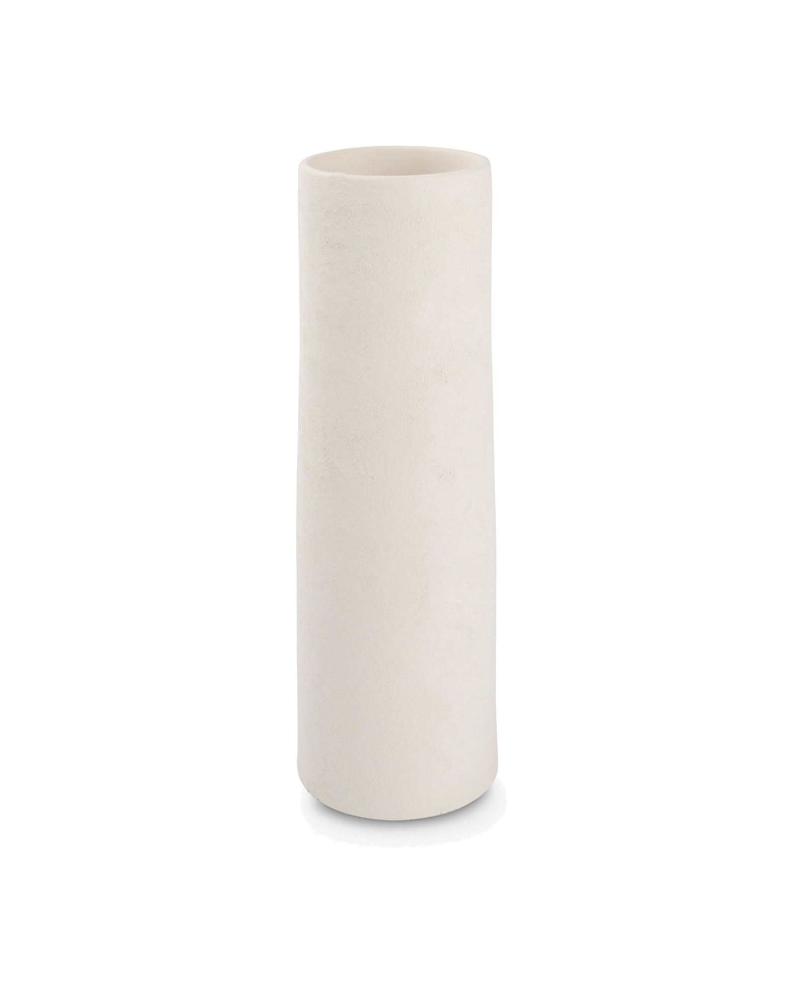 Cone Vase aus Steinzeug, Weiß, Ø 10 cm, H 30 cm