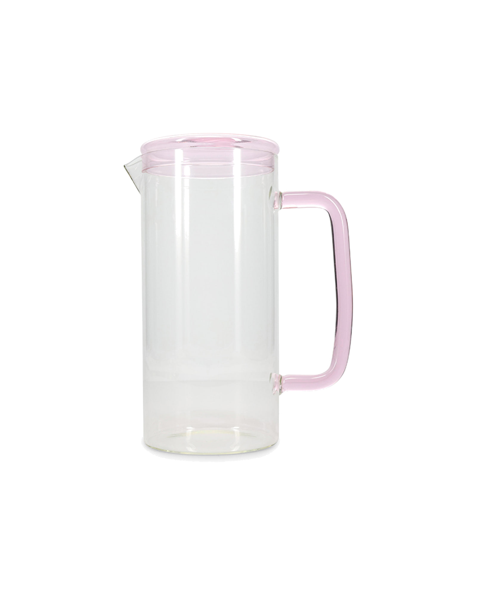 Cruse Karaffe aus Borosilikatglas mit Deckel, mit Deckel Rosa, 1,2 l, Ansicht 1