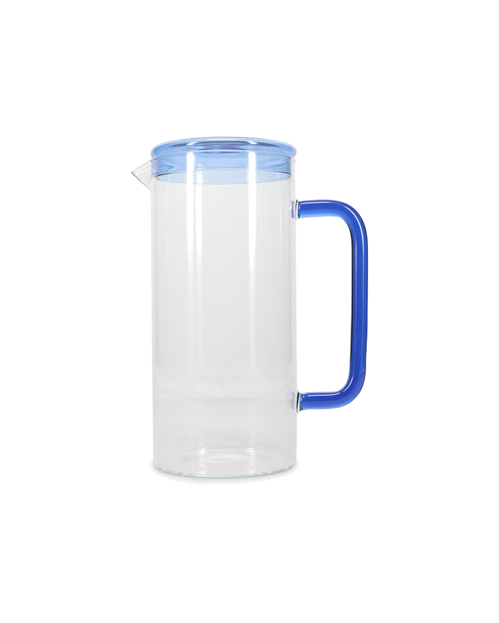 Cruse Karaffe aus Borosilikatglas mit Deckel, mit Deckel Blau, 1,2 l, Ansicht 1
