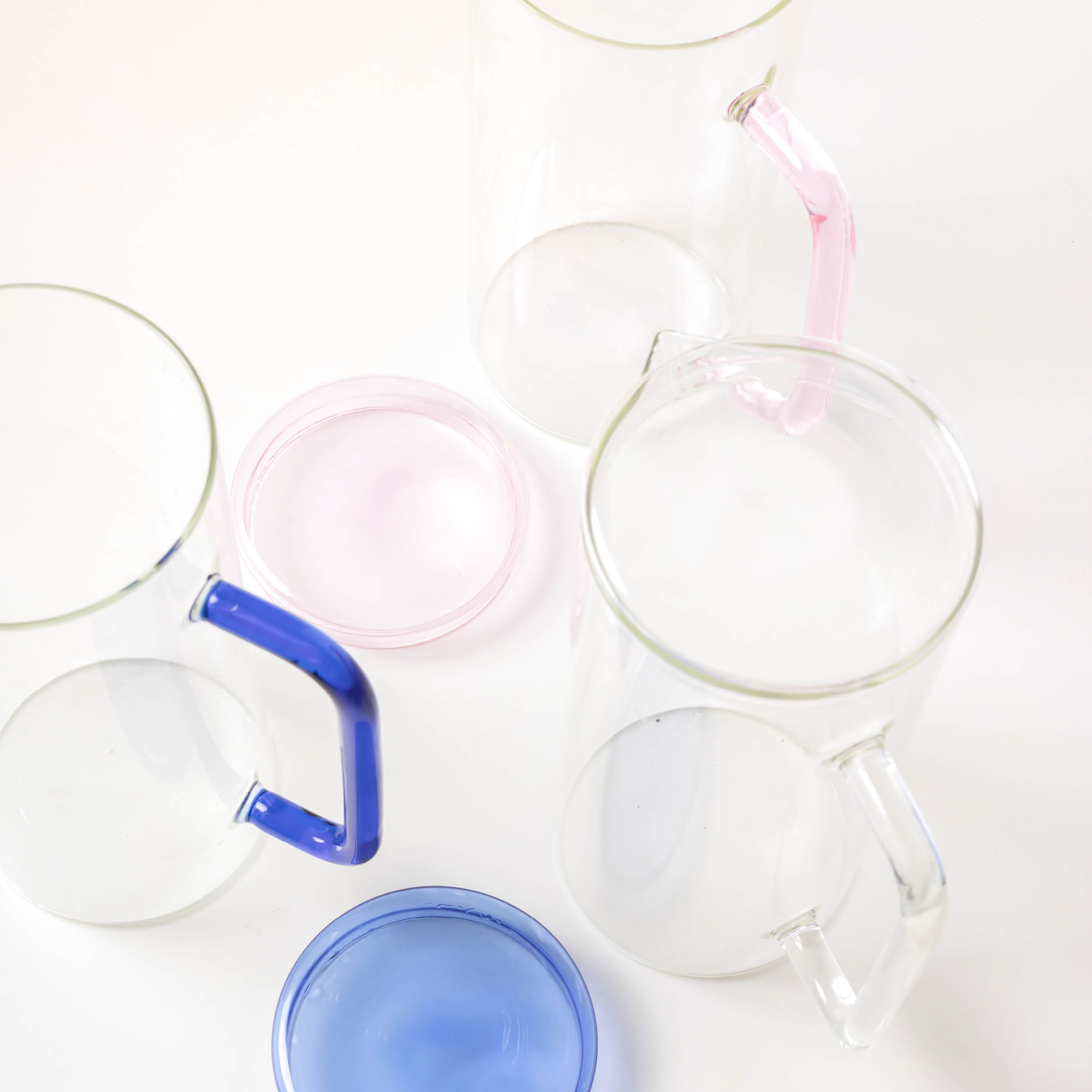 Cruse Karaffe aus Borosilikatglas mit Deckel, mit Deckel Blau, 1,2 l, Ansicht 3