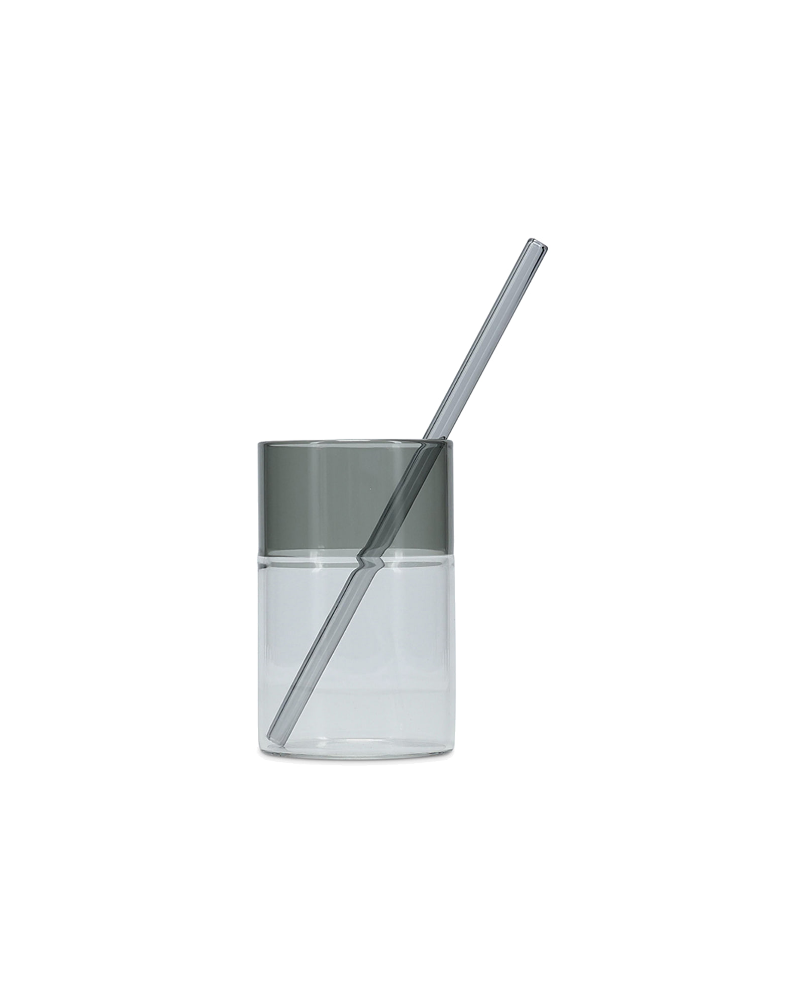 Cruse Trinkhalm aus Borosilikatglas, Glas Grau, L 20 cm, Ansicht 2