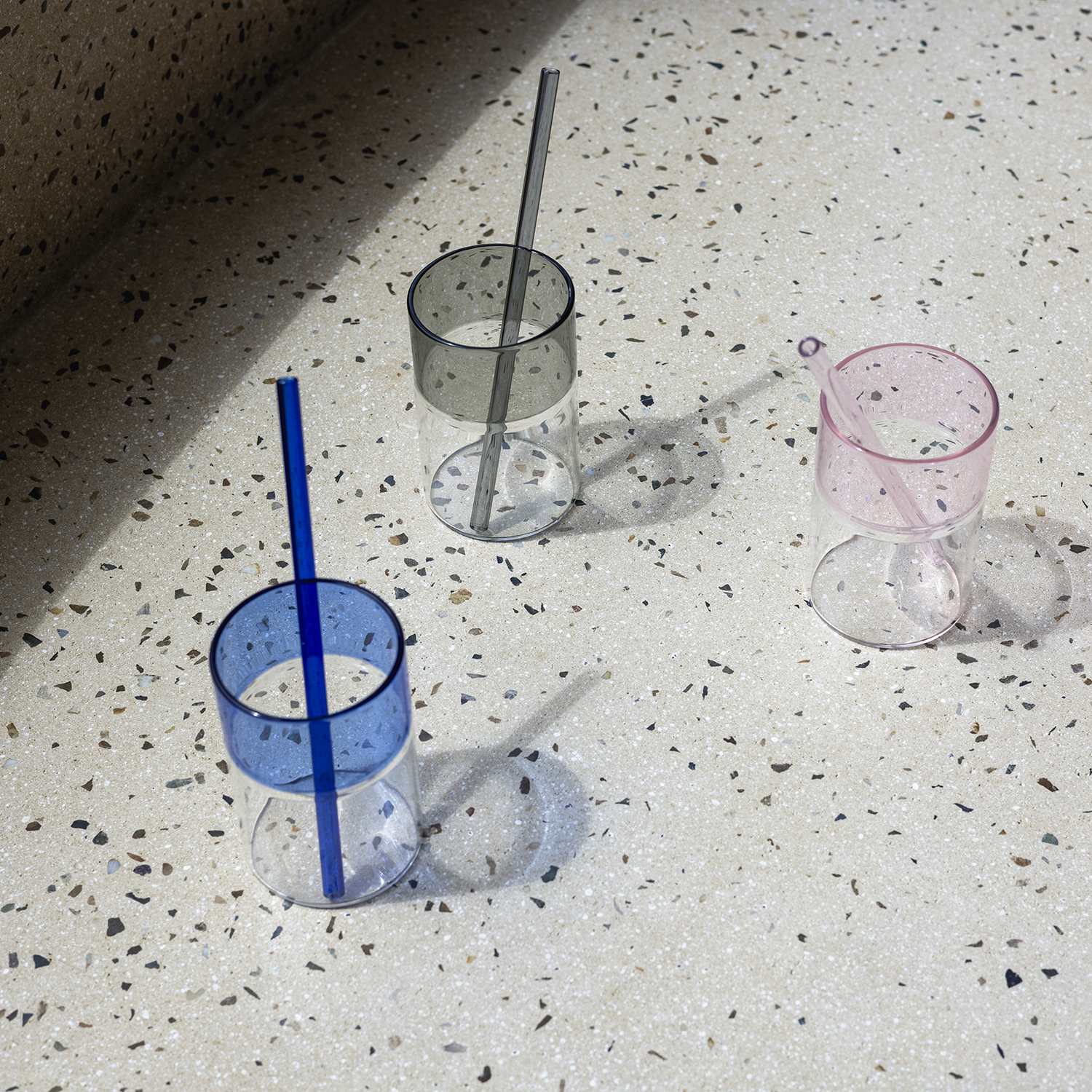 Cruse Trinkhalm aus Borosilikatglas, Glas Grau, L 20 cm, Ansicht 3