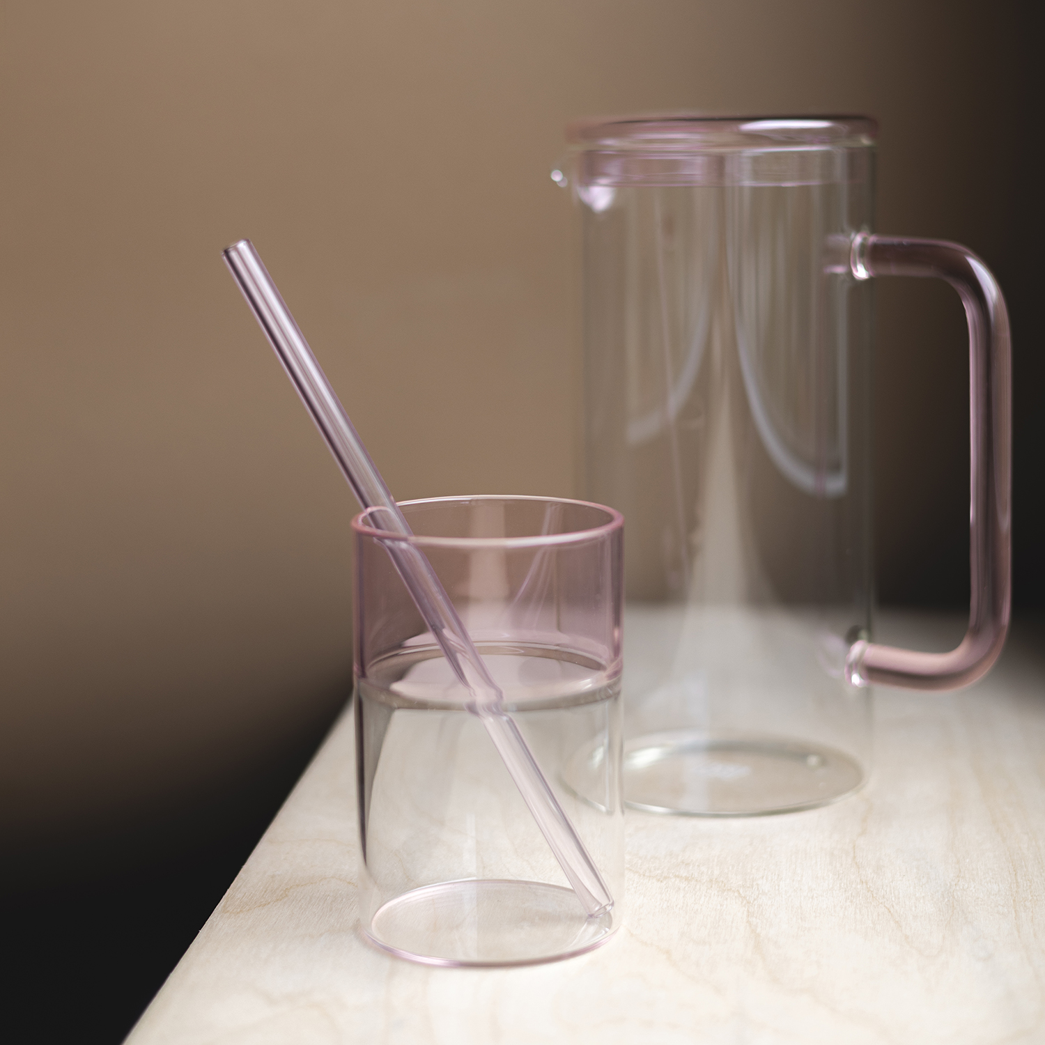 Cruse Trinkhalm aus Borosilikatglas, Glas Rosa, L 20 cm, Ansicht 4