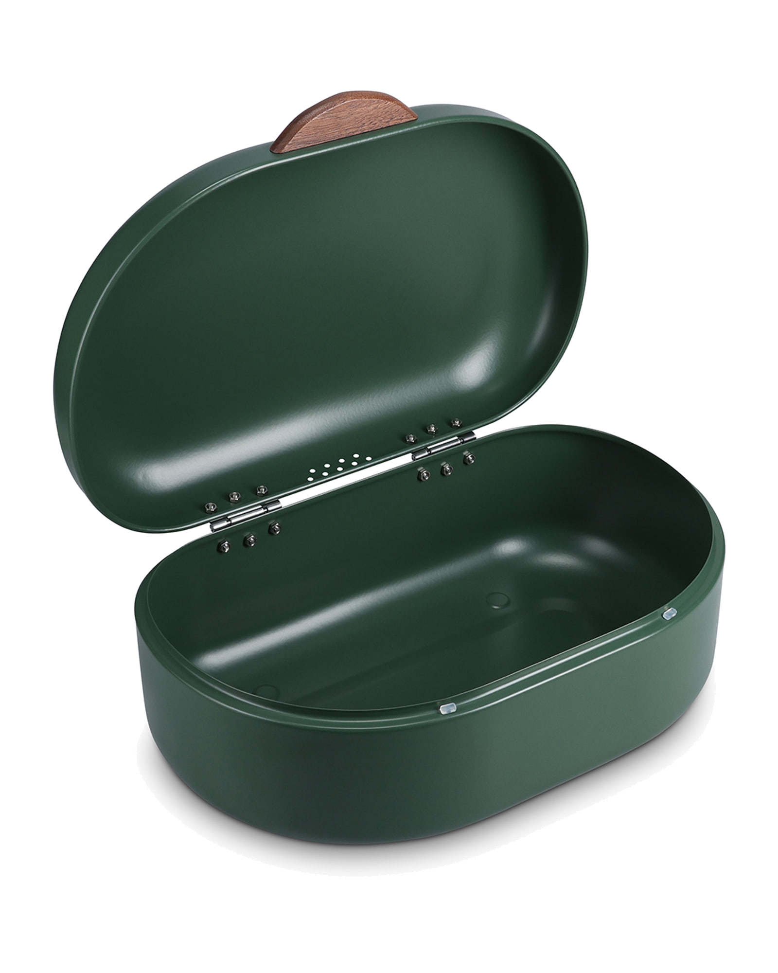 Crust Brotkasten aus Metall, Grün, 33,5 × 21 cm, H 14,5 cm, Ansicht 2