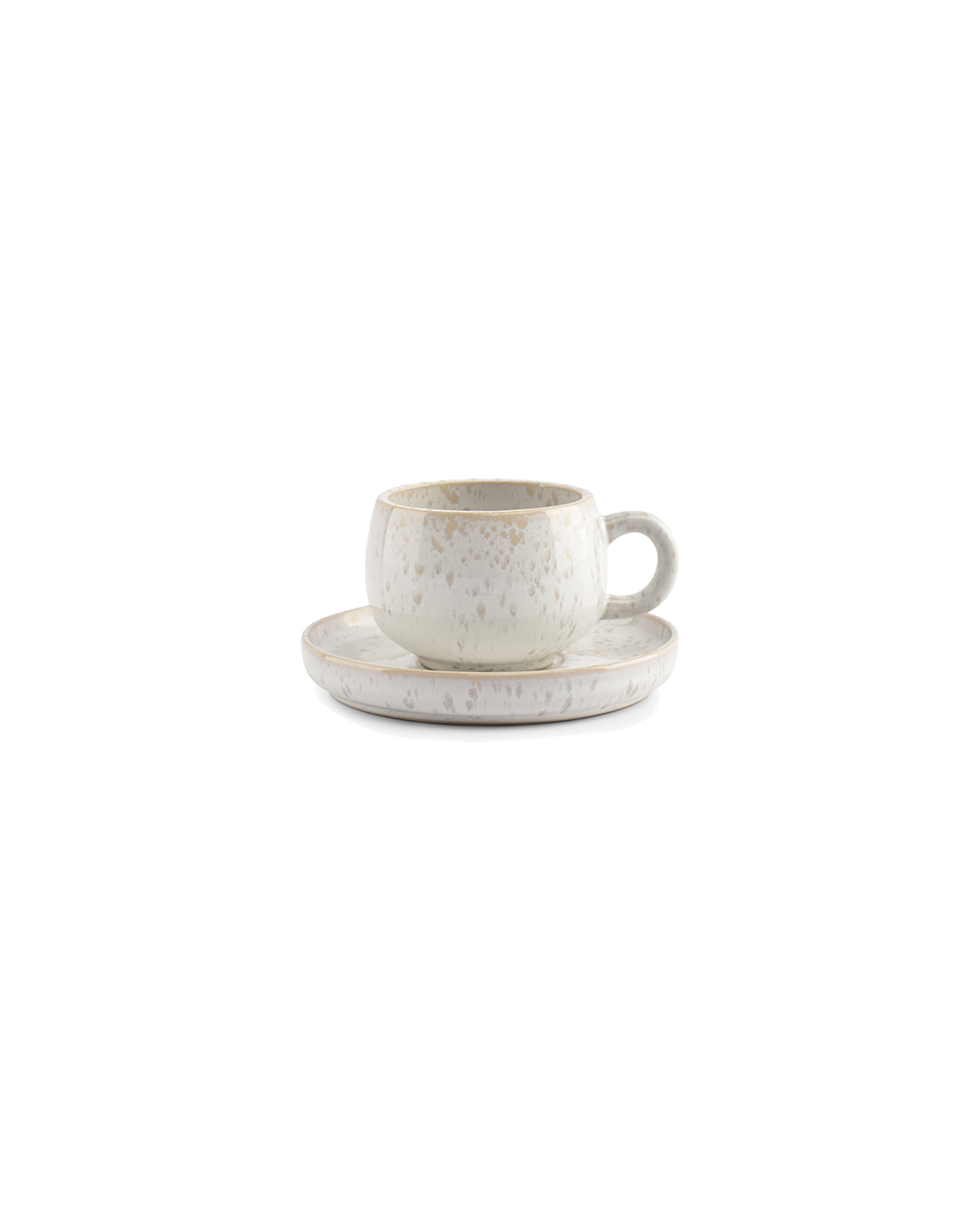 Curvy Mokka-Untertasse aus Steinzeug, Perlmutt, Ø 11 cm, Ansicht 2
