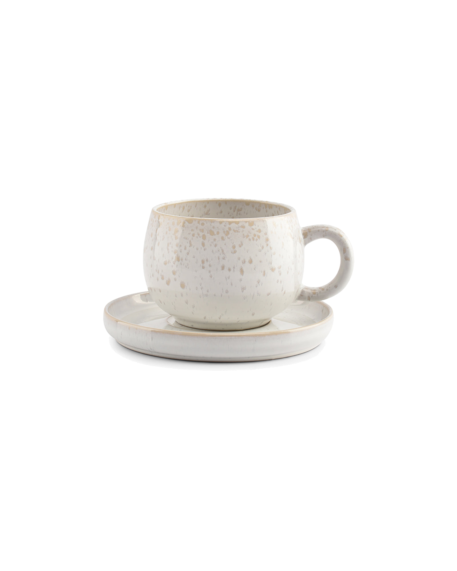 Curvy Untertasse aus Steinzeug, Perlmutt, Ø 14 cm, Ansicht 3