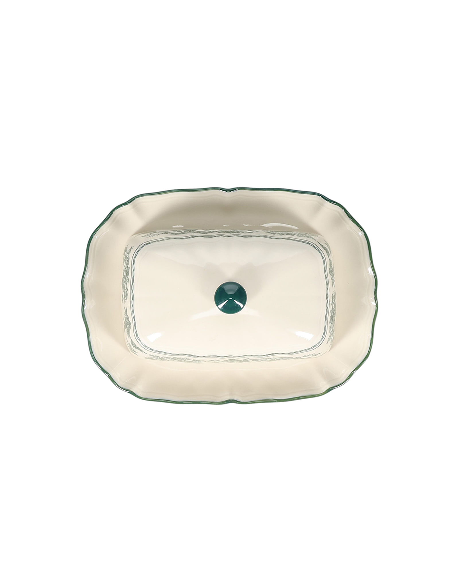 Cyril Butterdose aus Porzellan, Grün, 20 × 14,5 cm, H 8,5 cm, Ansicht 3