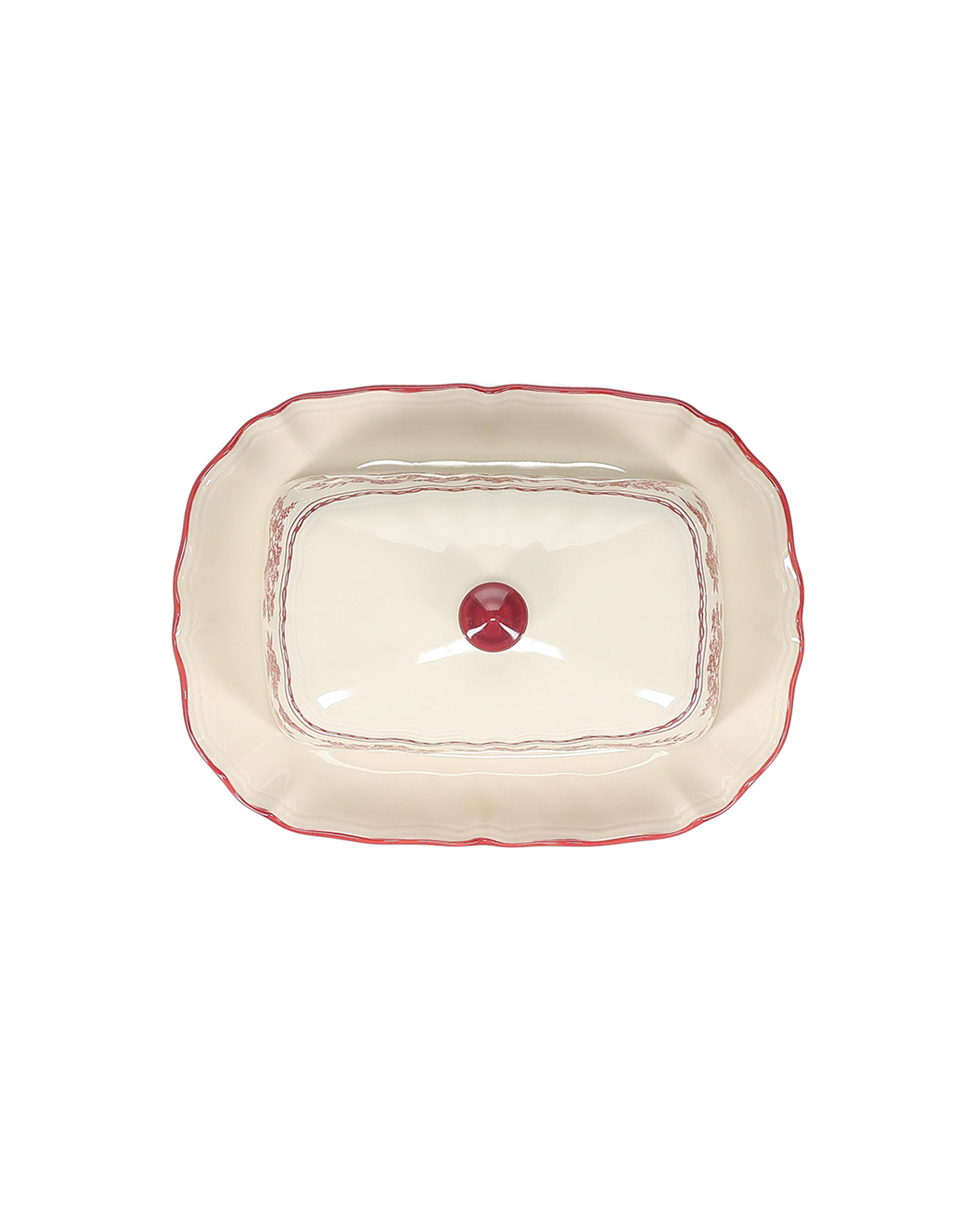 Cyril Butterdose aus Porzellan, Burgunderrot, 20 × 14,5 cm, H 8,5 cm, Ansicht 3