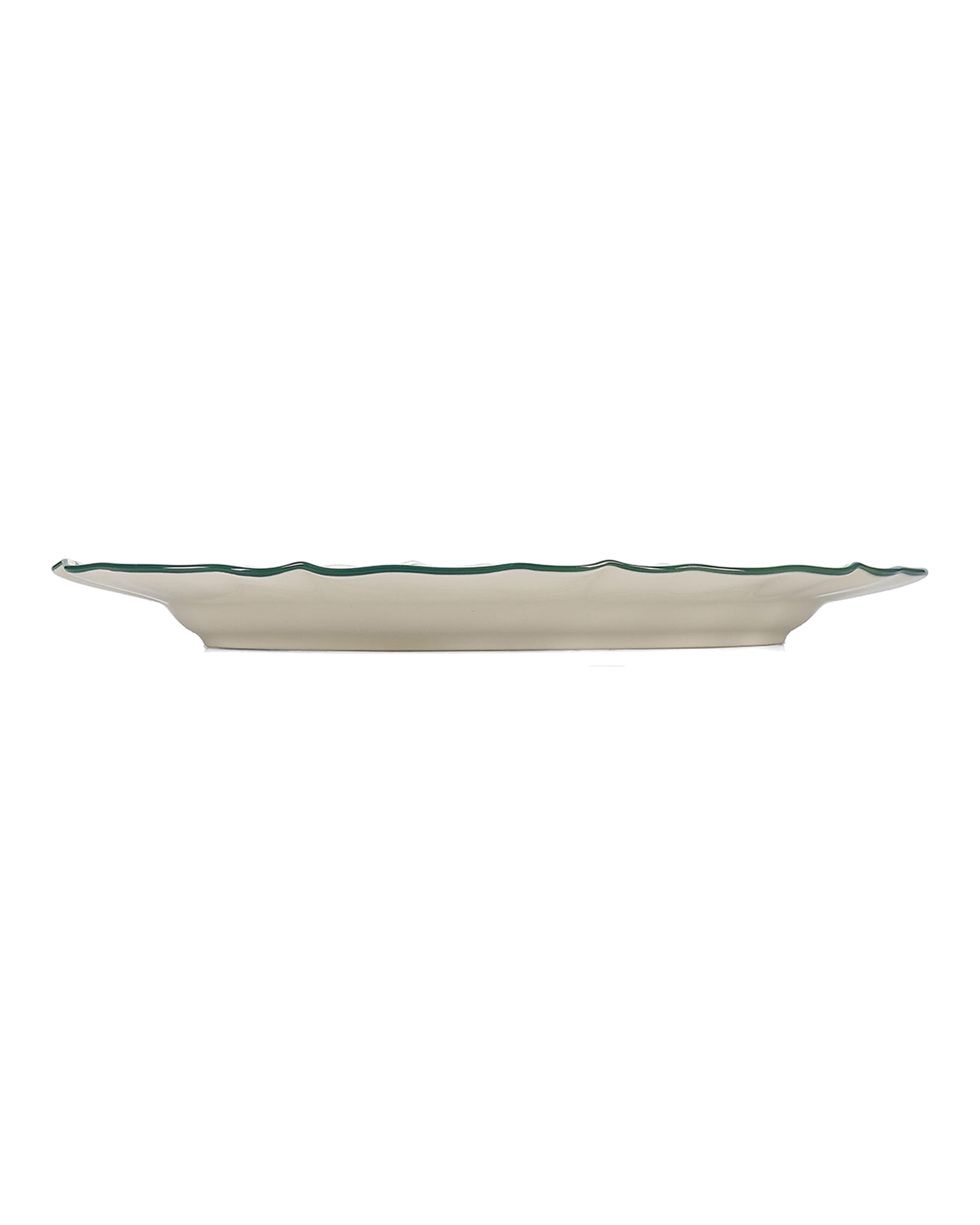 Cyril Servierschale groß aus Porzellan, oval Grün, 32,5 × 22,5 cm, Ansicht 3