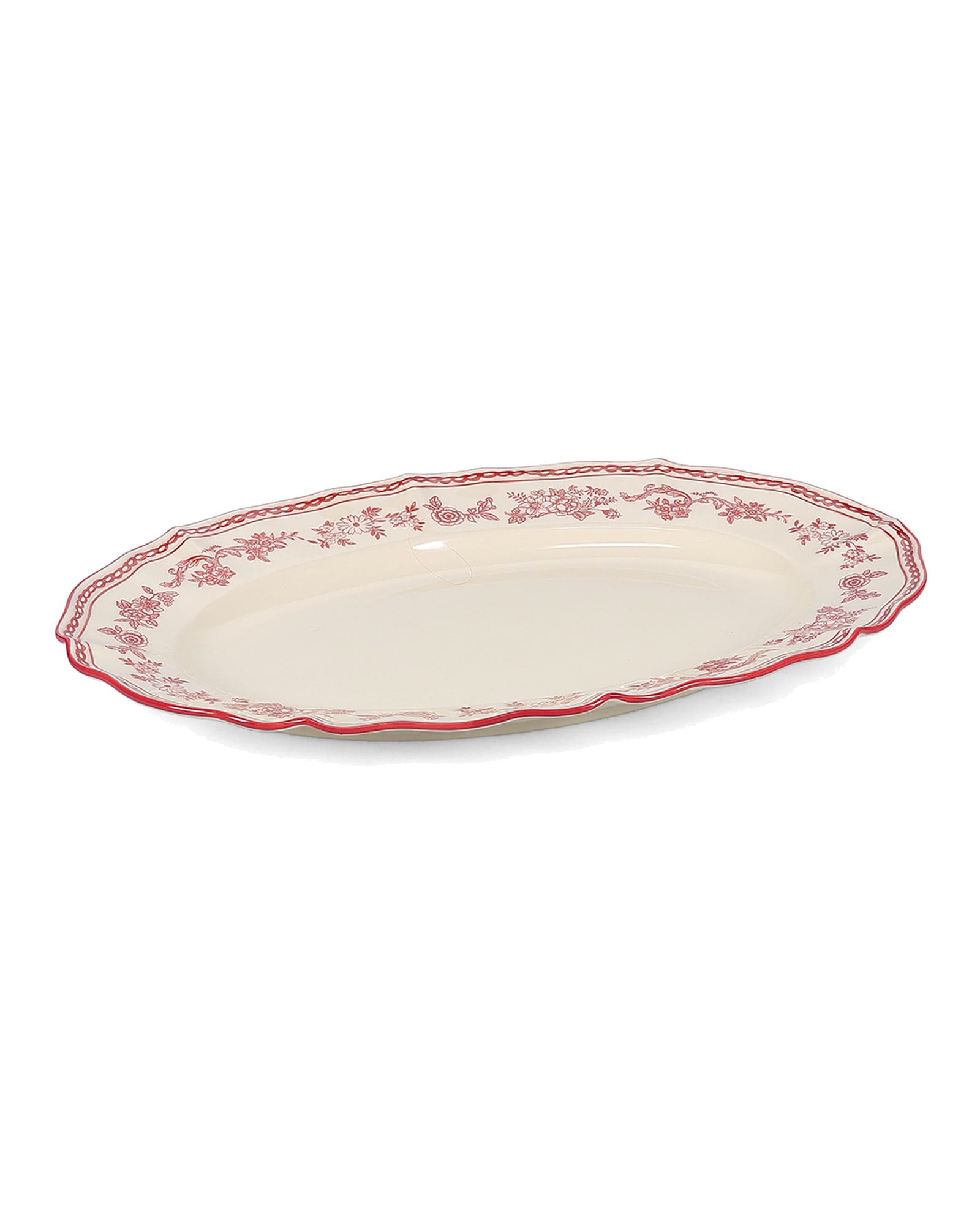 Cyril Servierschale groß aus Porzellan, oval Burgunderrot, 32,5 × 22,5 cm, Ansicht 2