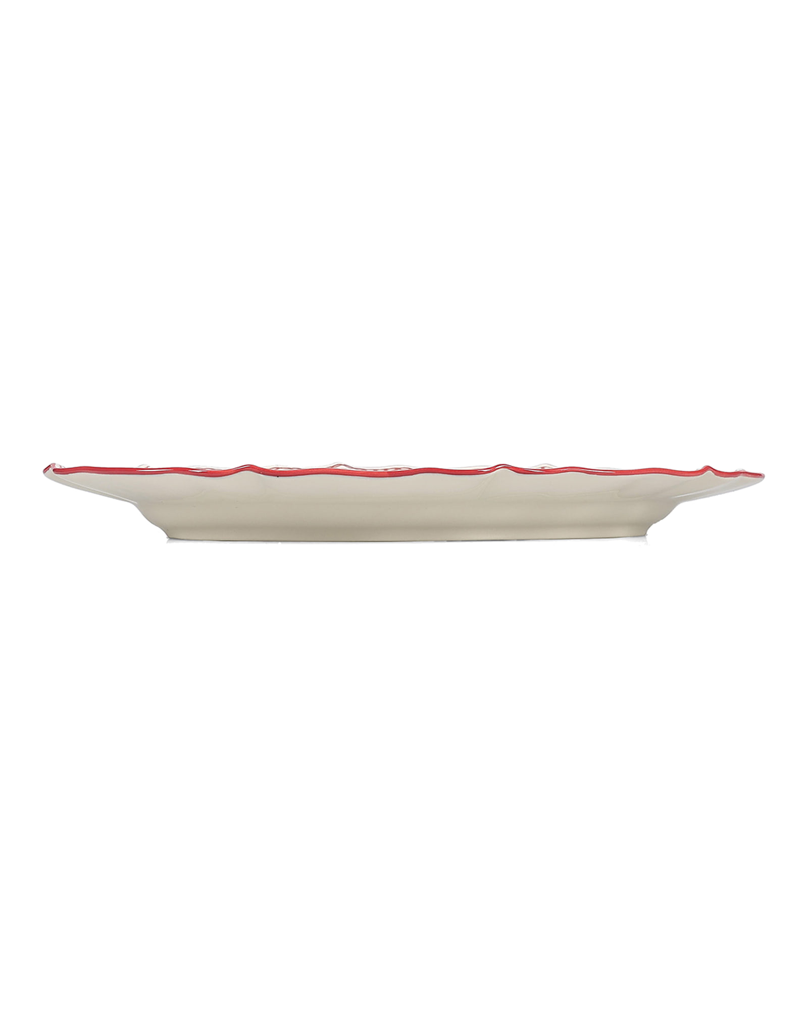 Cyril Servierschale groß aus Porzellan, oval Burgunderrot, 32,5 × 22,5 cm, Ansicht 3