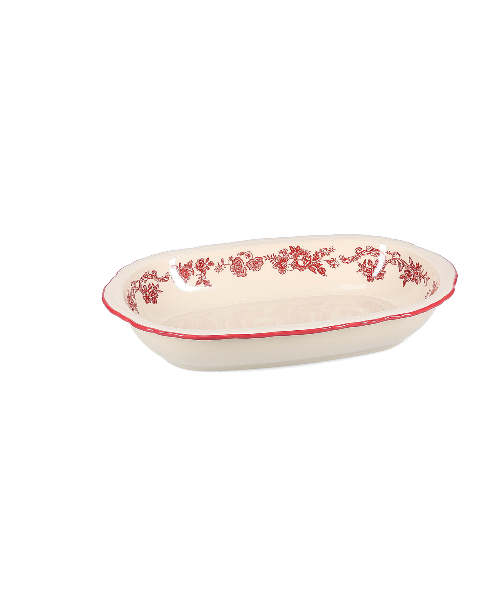 Cyril Servierschale groß aus Porzellan, oval Burgunderrot, 31,5 × 21 cm, H 5,5 cm, Ansicht 1