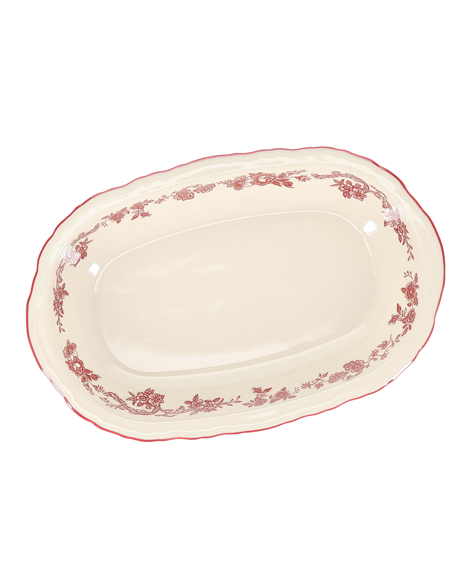 Cyril Servierschale groß aus Porzellan, oval Burgunderrot, 31,5 × 21 cm, H 5,5 cm, Ansicht 2