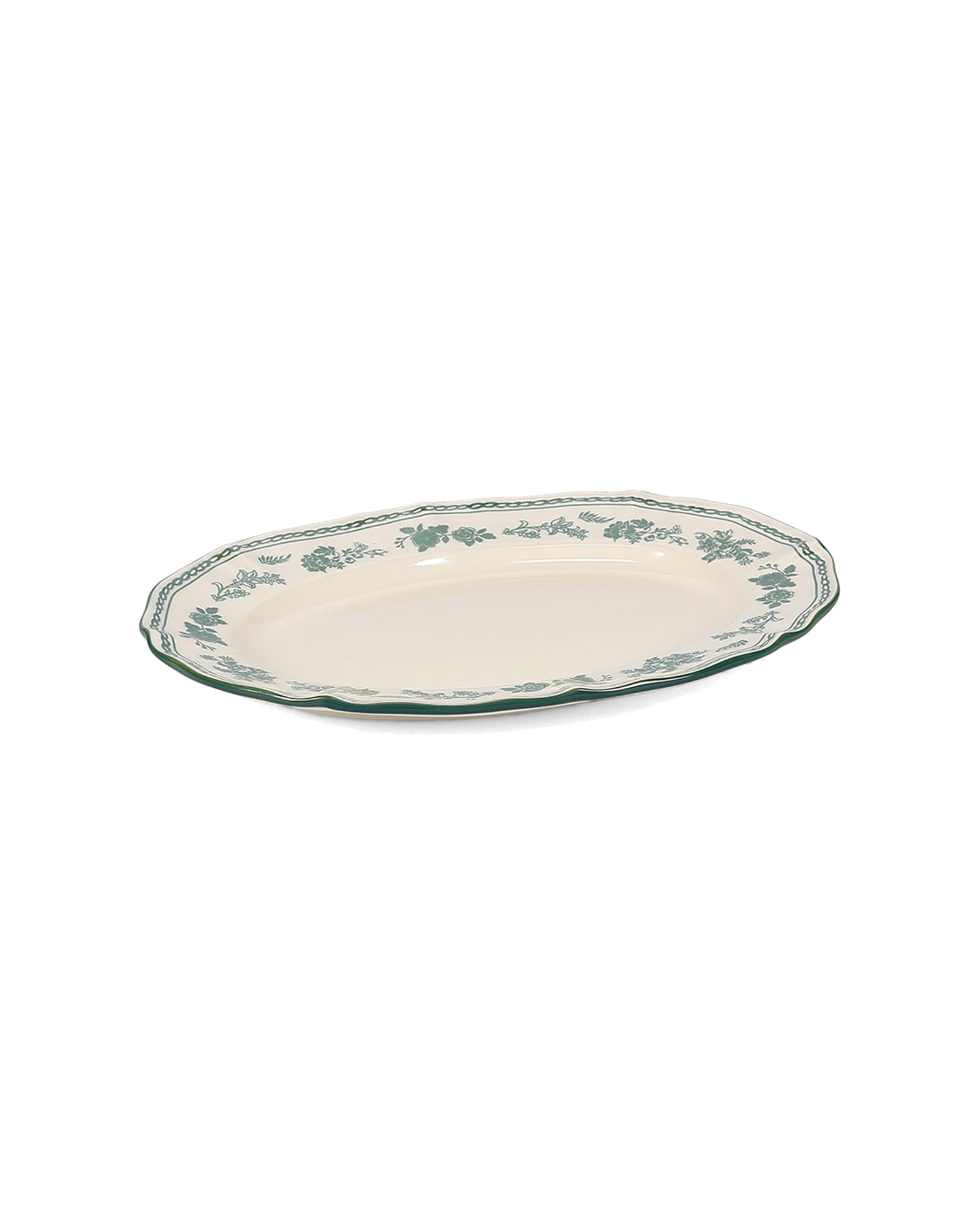 Cyril Servierschale oval aus Porzellan, oval Grün, 25,5 × 18 cm, Ansicht 2