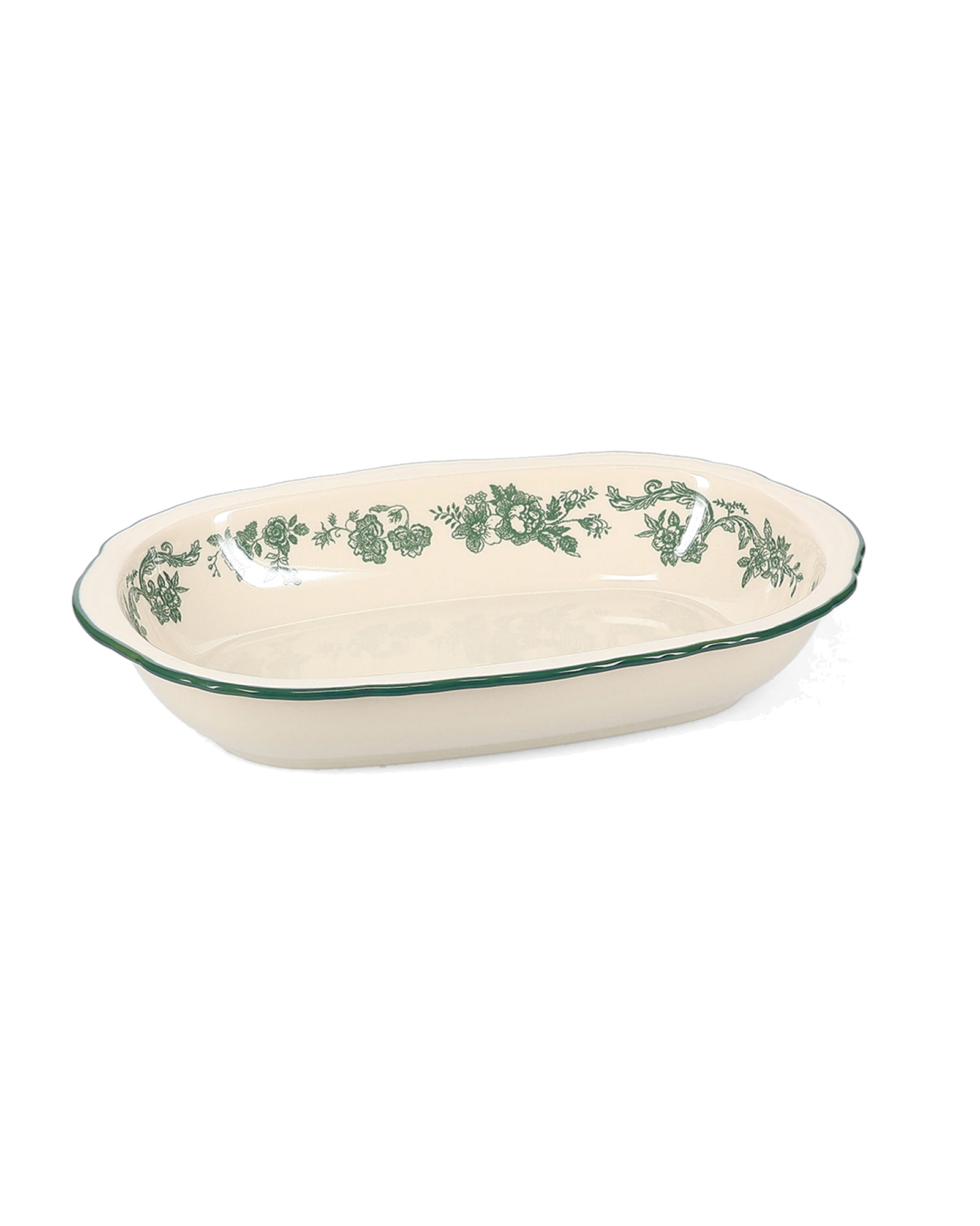 Cyril Servierschale oval aus Porzellan, oval Grün, 26,5 × 17,5 cm, H 4,5 cm, Ansicht 1