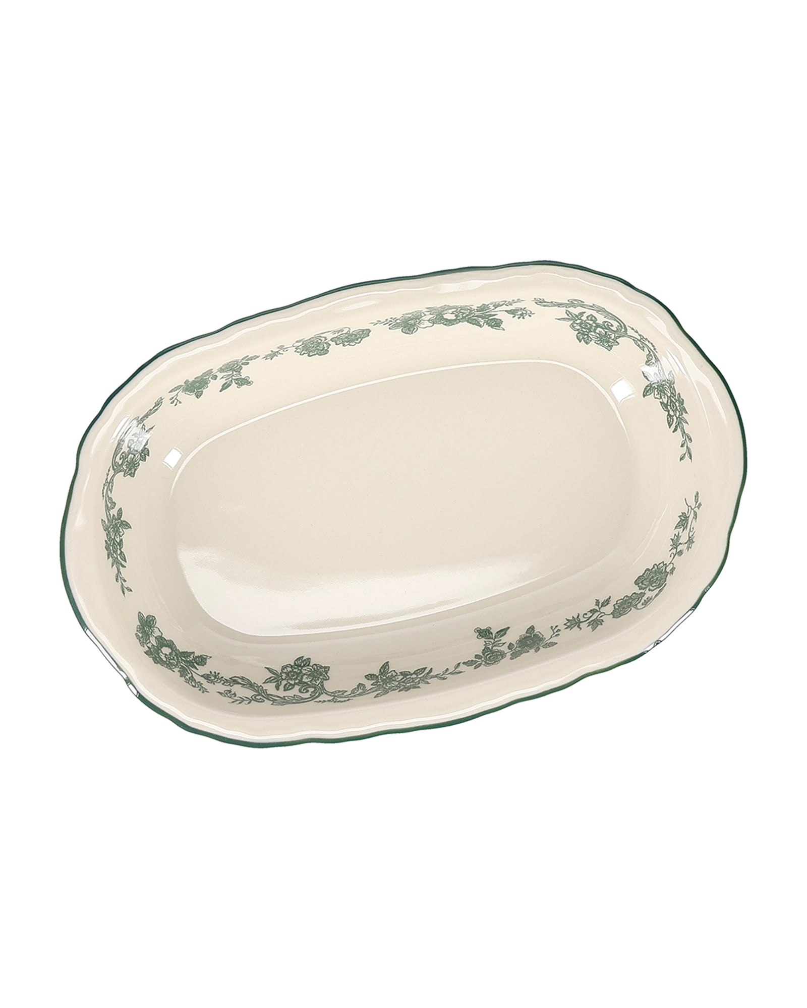Cyril Servierschale oval aus Porzellan, oval Grün, 26,5 × 17,5 cm, H 4,5 cm, Ansicht 2