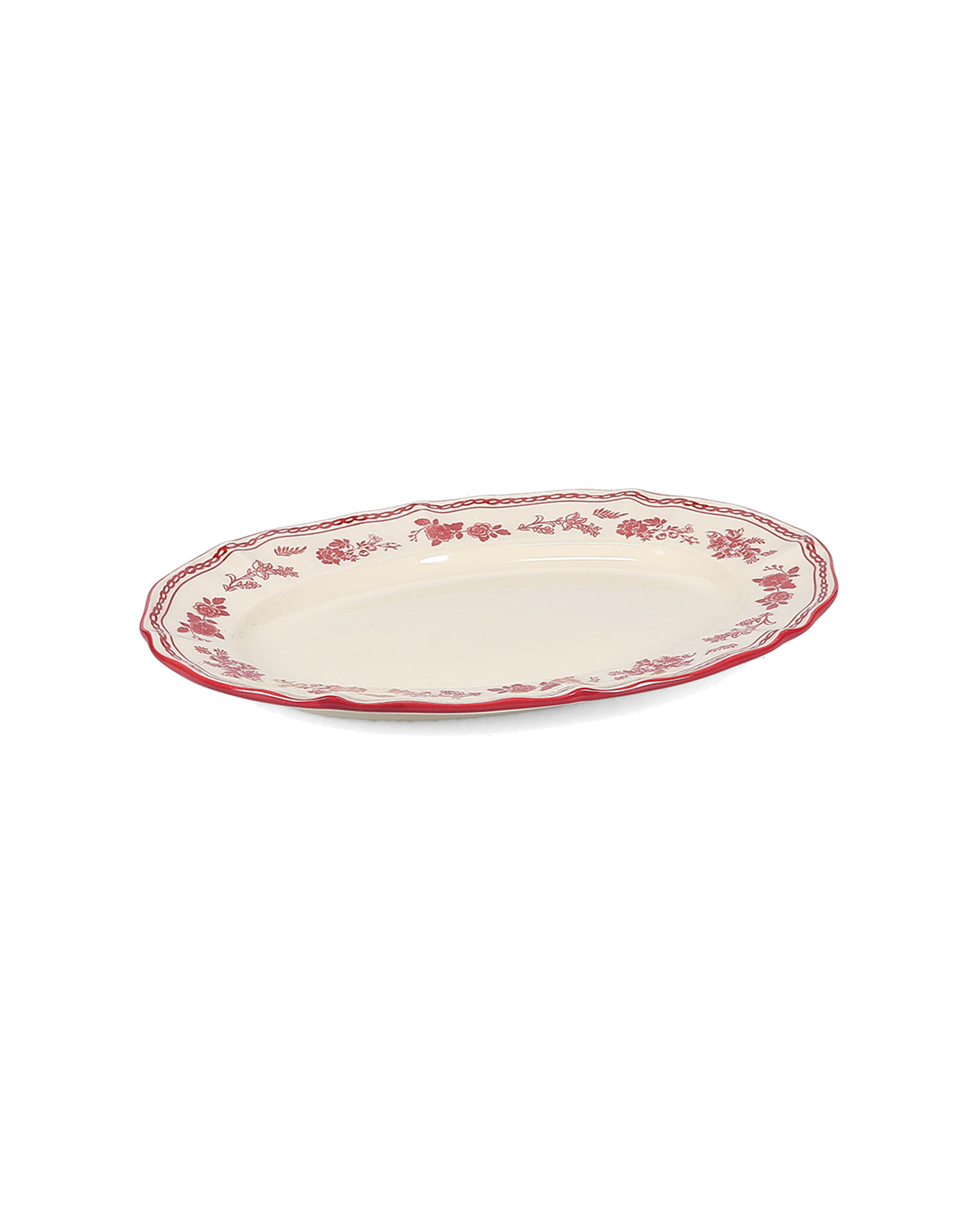 Cyril Servierschale oval aus Porzellan, oval Burgunderrot, 25,5 × 18 cm, Ansicht 2