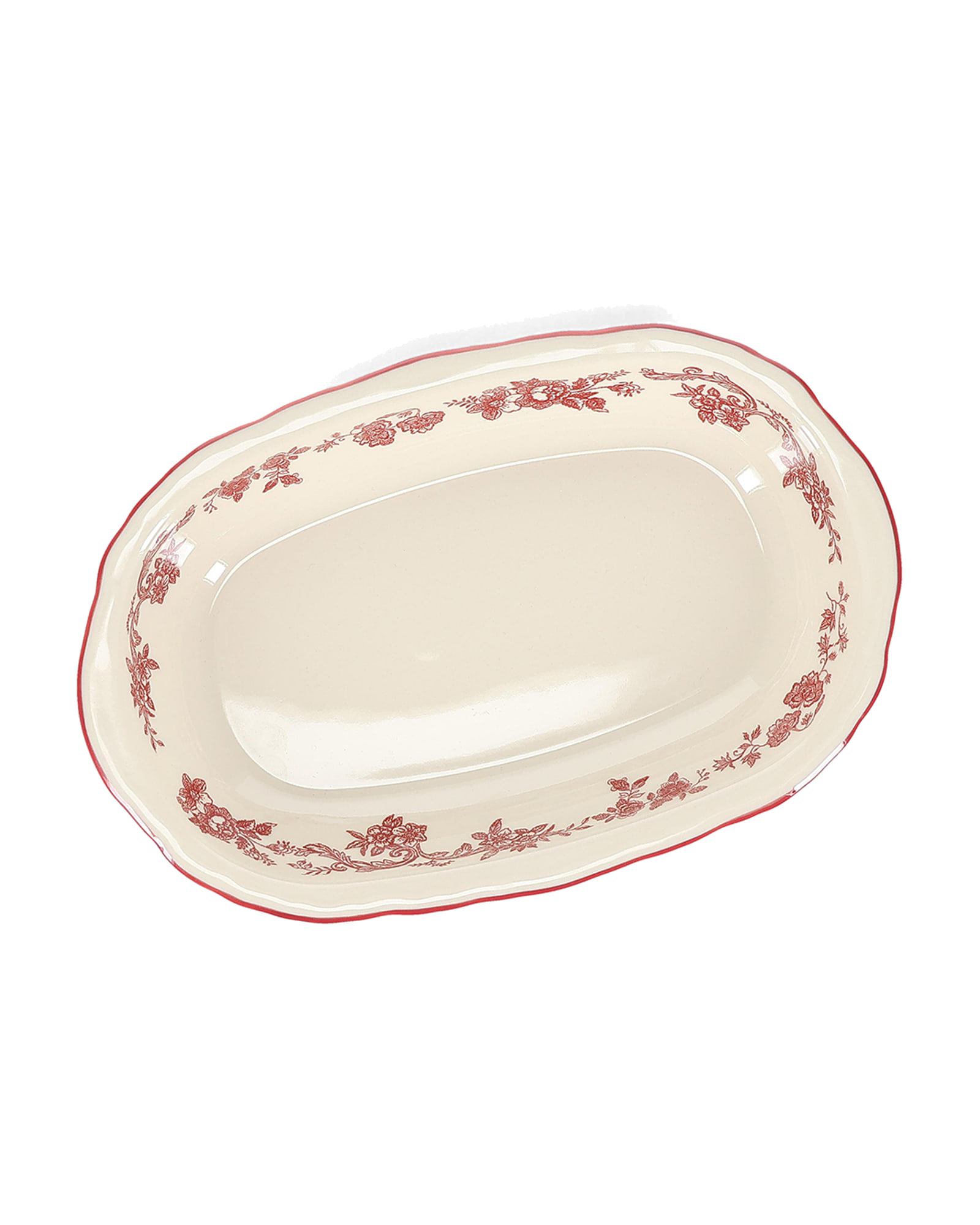 Cyril Servierschale oval aus Porzellan, oval Burgunderrot, 26,5 × 17,5 cm, H 4,5 cm, Ansicht 2