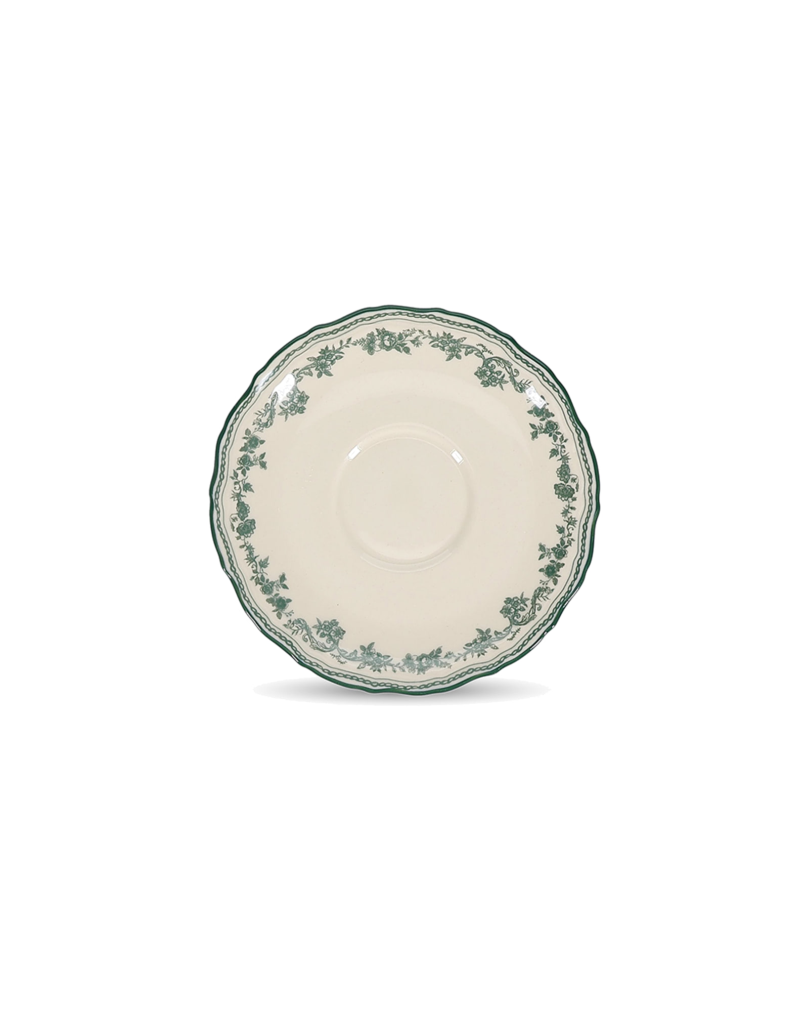 Cyril Untertasse aus Porzellan, Grün, Ø 15,5 cm, Ansicht 1