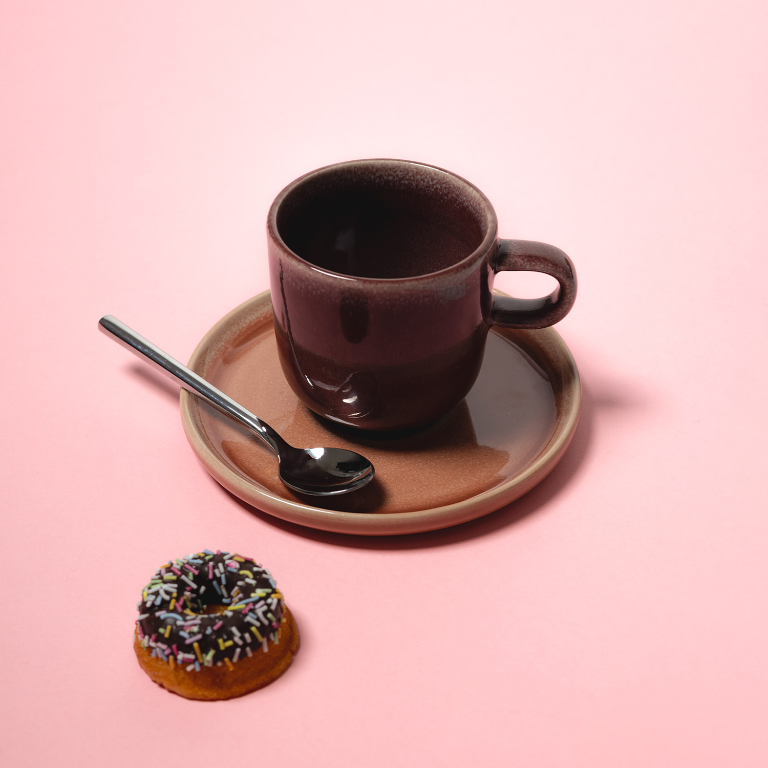 Duna Untertasse aus Steinzeug, Himbeerrot, Ø 14,5 cm, Ansicht 4