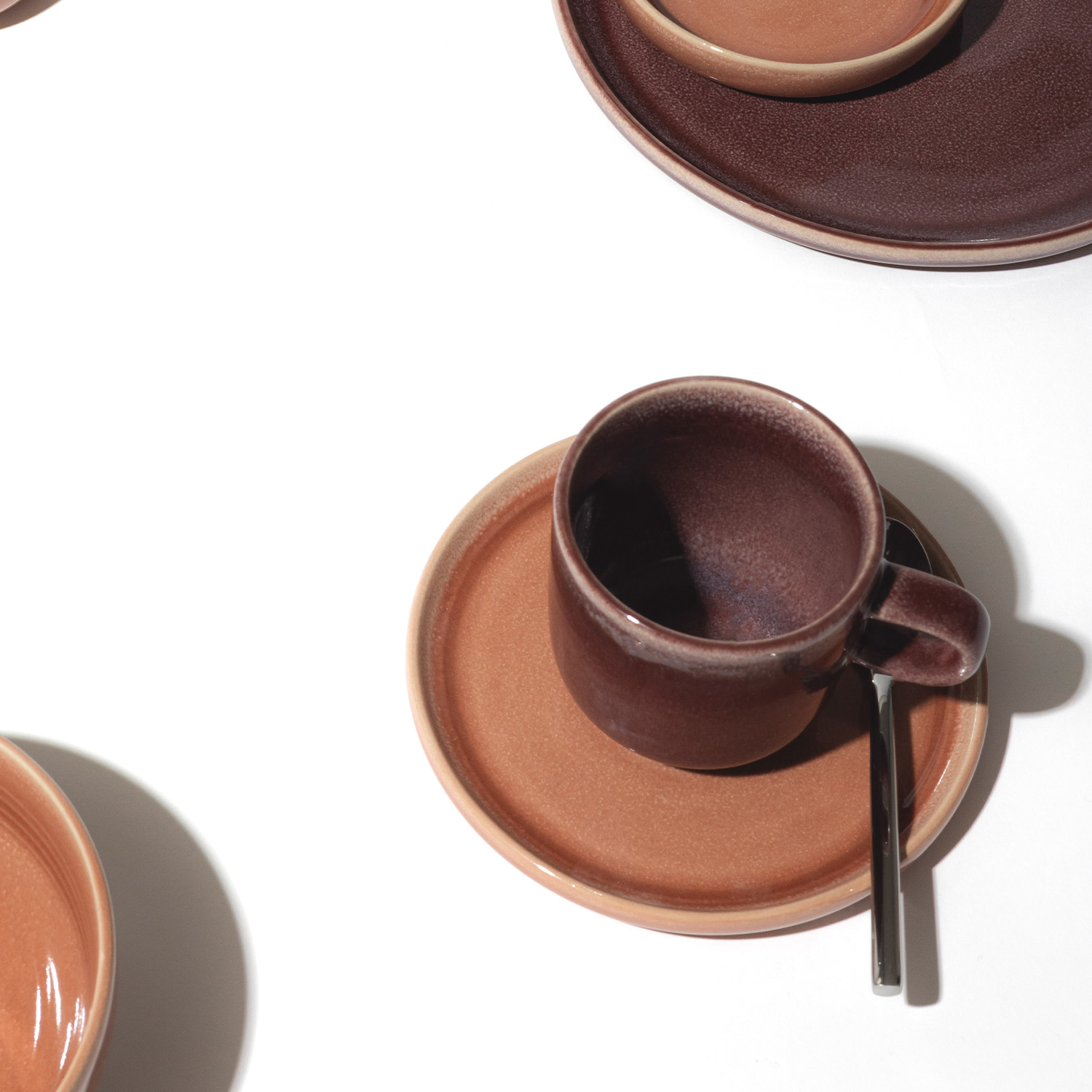 Duna Untertasse aus Steinzeug, Himbeerrot, Ø 14,5 cm, Ansicht 5