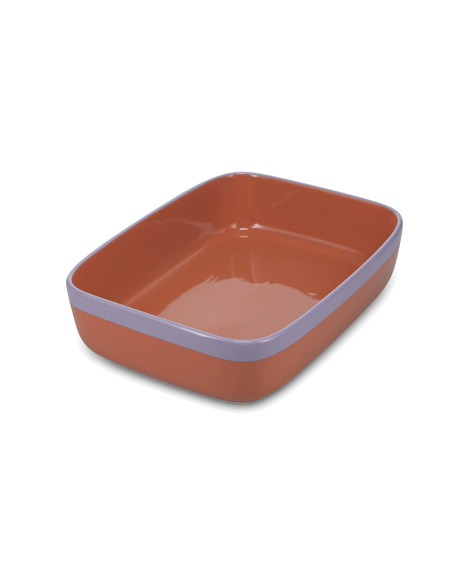 Duo Auflaufform aus Steinzeug, Orange/Lila, 29,5 × 22,5 cm, H 7 cm, Ansicht 1