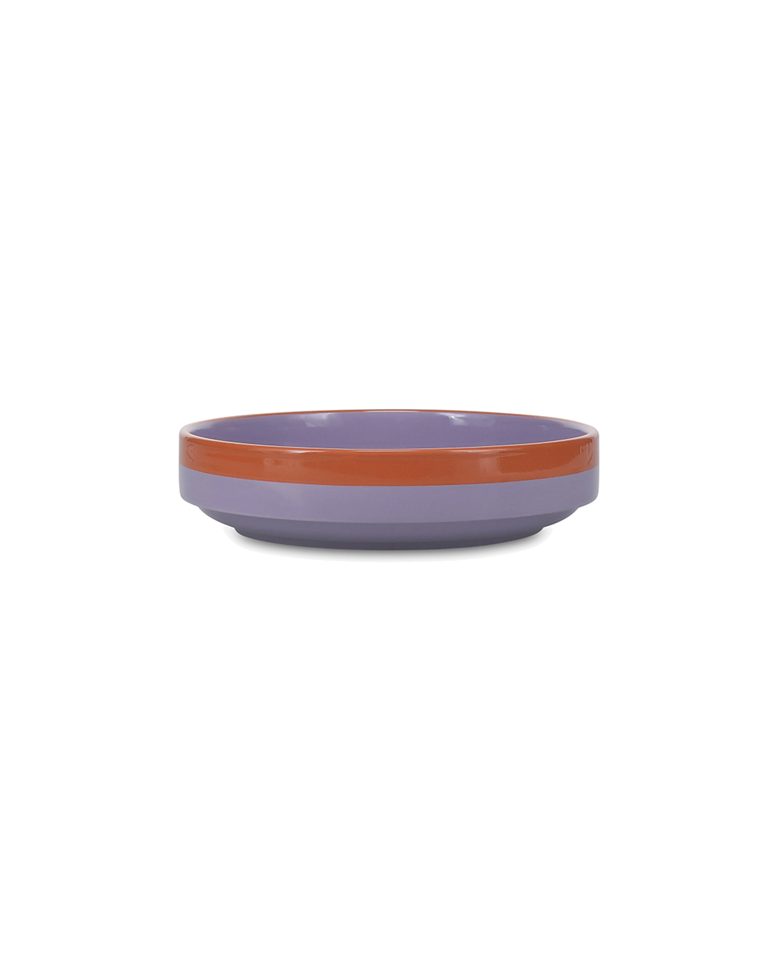 Duo Schale aus Steinzeug, Lila/Orange, 21 × 5 cm, Ansicht 1