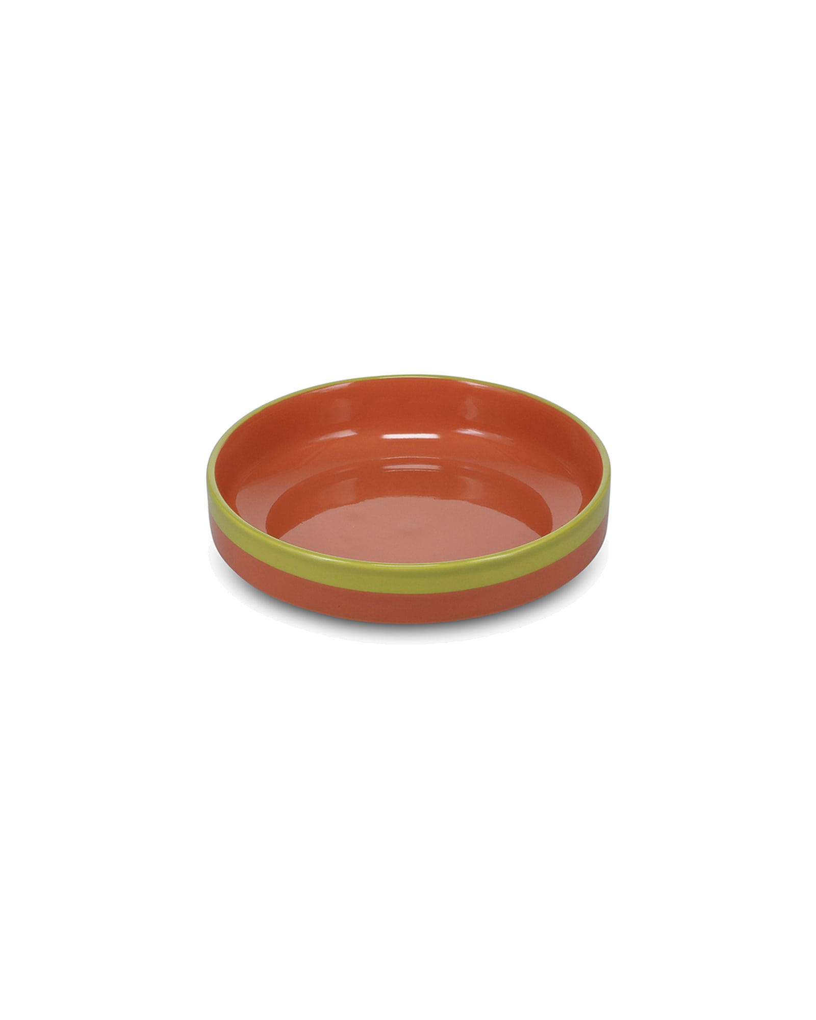 Duo Schale aus Steinzeug, Orange/Grün, 21 × 5 cm, Ansicht 2