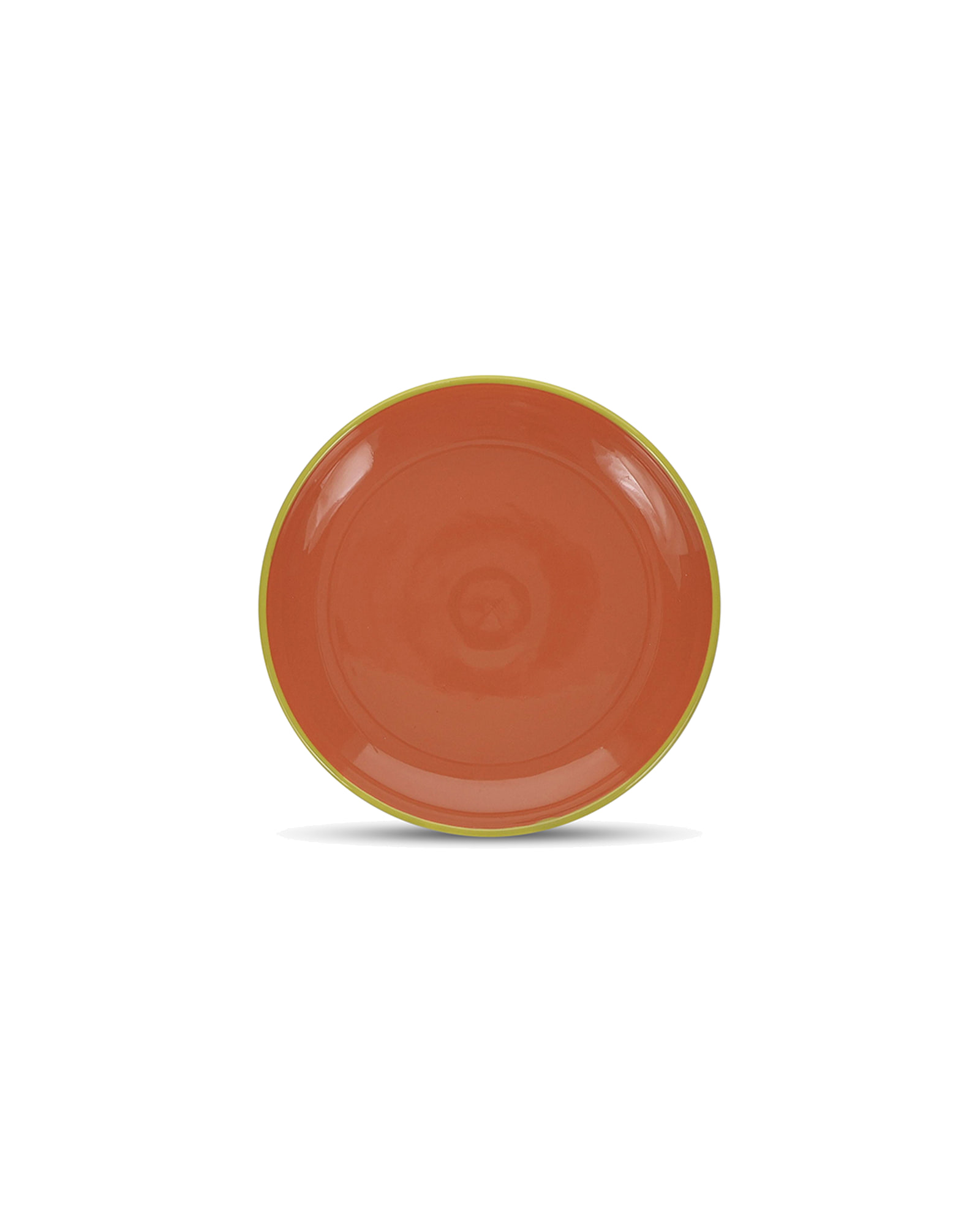 Duo Teller aus Steinzeug, Orange/Grün, Ø 18 cm, H 2,5 cm, Ansicht 1