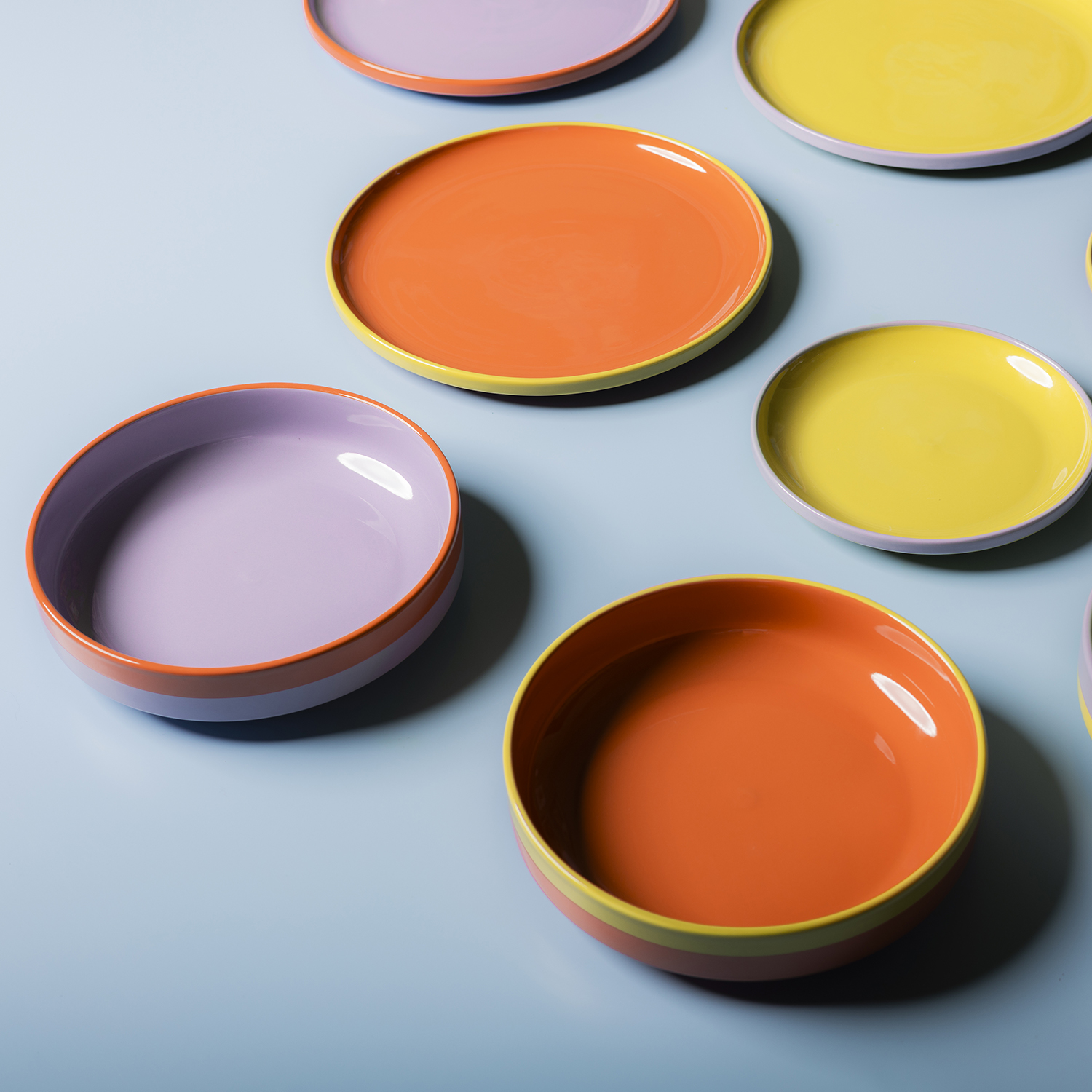 Duo Teller aus Steinzeug, Orange/Grün, Ø 26 cm, H 2,5 cm, Ansicht 4