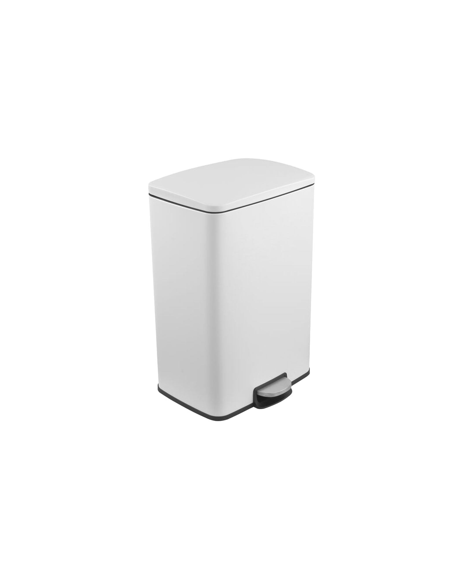 Dust Treteimer aus Metall, Weiß, 50 l, 42 × 37 cm, H 63 cm, Ansicht 3