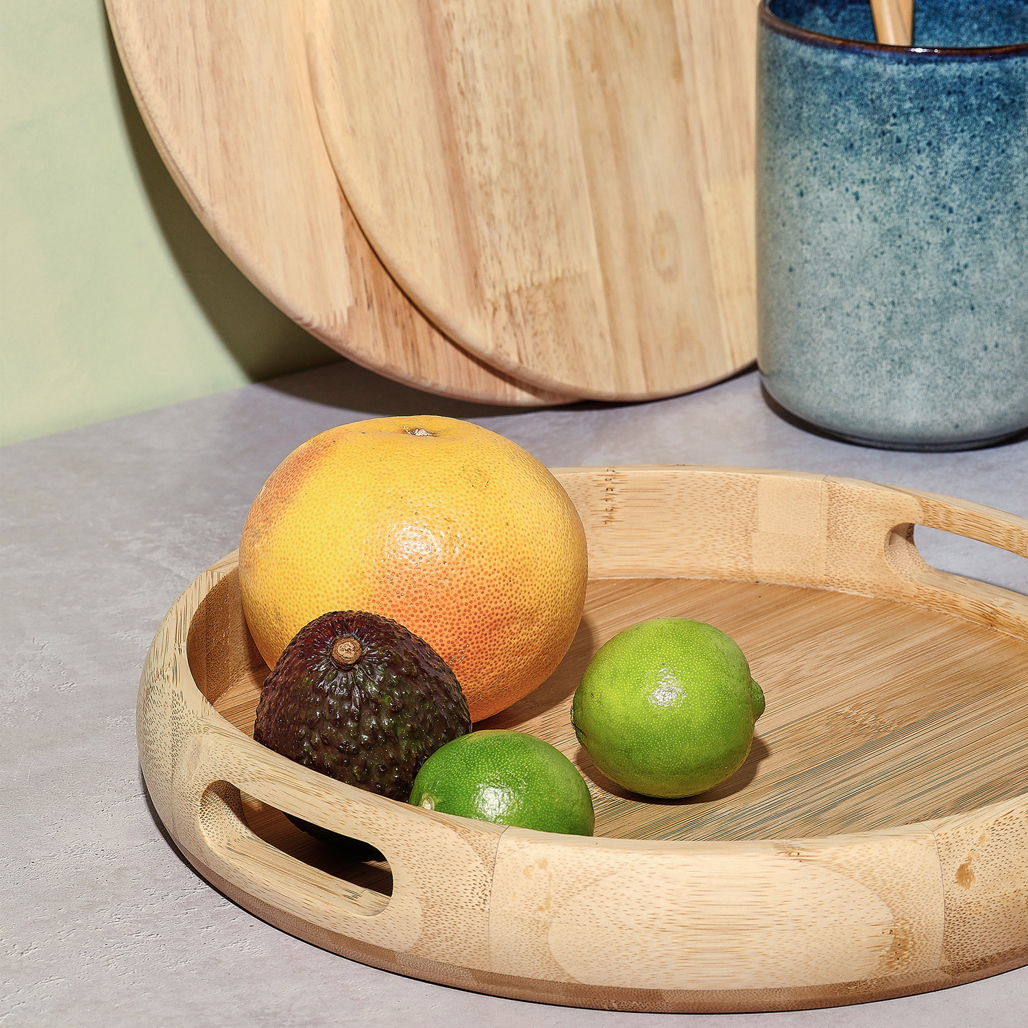 Essenza Servierschale aus Kautschukholz, Holz, Ø 32 cm, H 5 cm, Ansicht 4