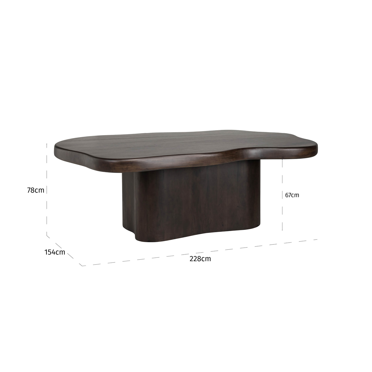 Esstisch Sherman, Dunkelbraun, 230 × 139 cm von Richmond Interiors, Maßzeichnung 7