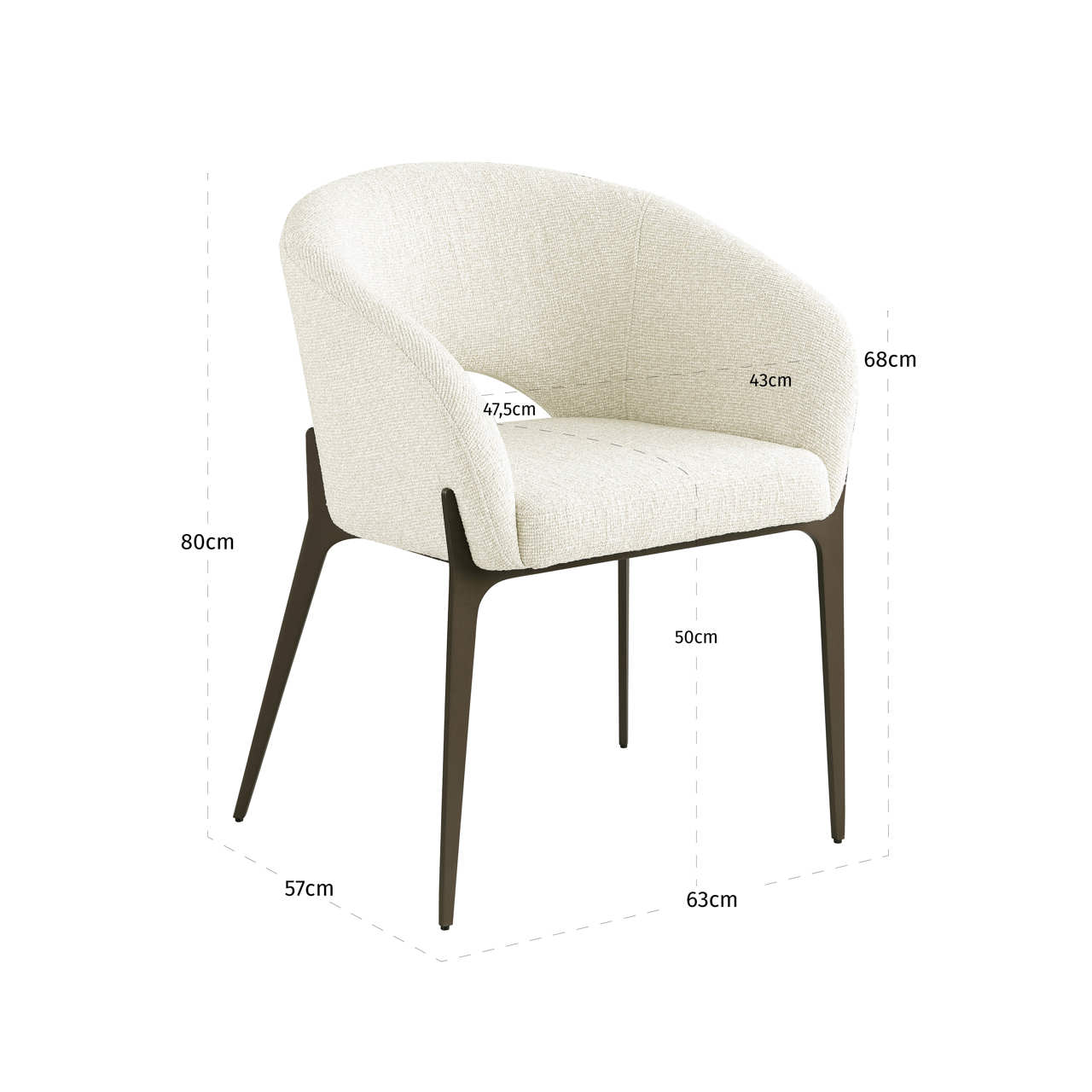Esszimmerstuhl Kenzi, Biscotti von Richmond Interiors, Maßzeichnung 8