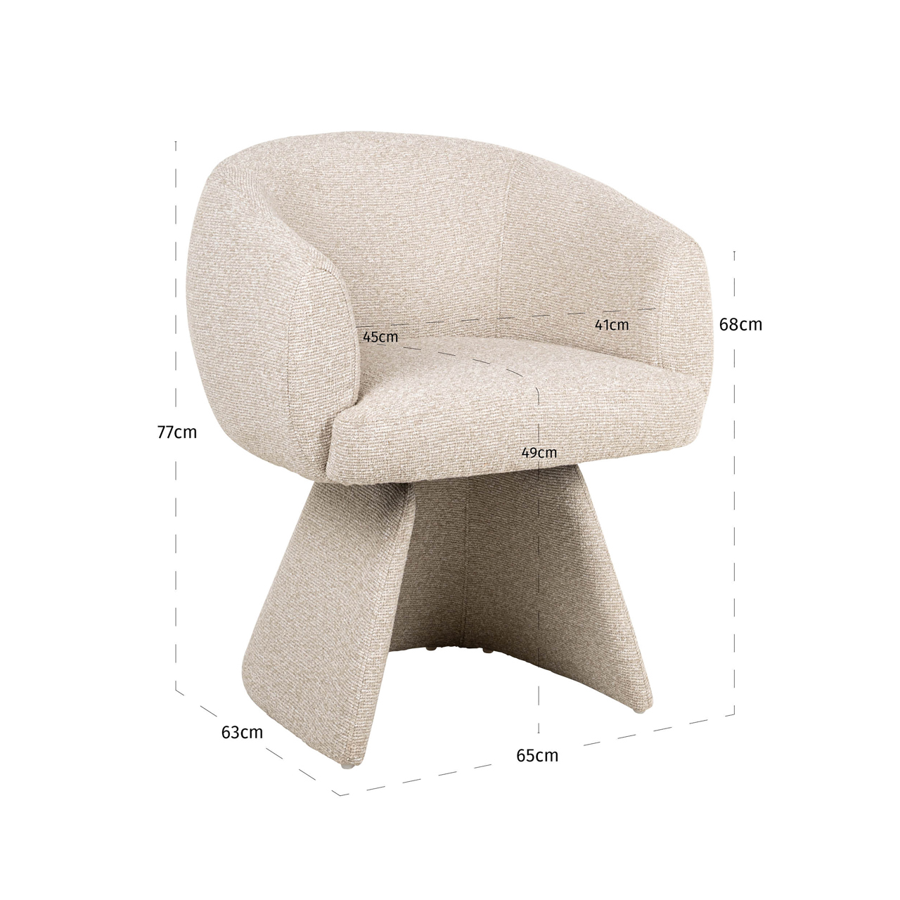Esszimmerstuhl Quiriro, Biscotti, drehbar von Richmond Interiors, Maßzeichnung 13