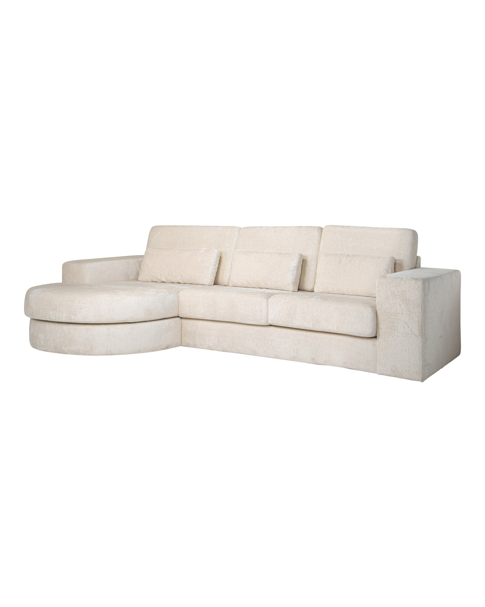 Ecksofa Felix, White chenille, links von Richmond Interiors