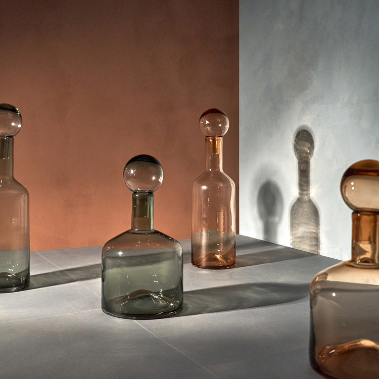 Fera Deckelvase aus Glas, Bernstein, Ø 15,5 cm, H 55 cm, Ansicht 4