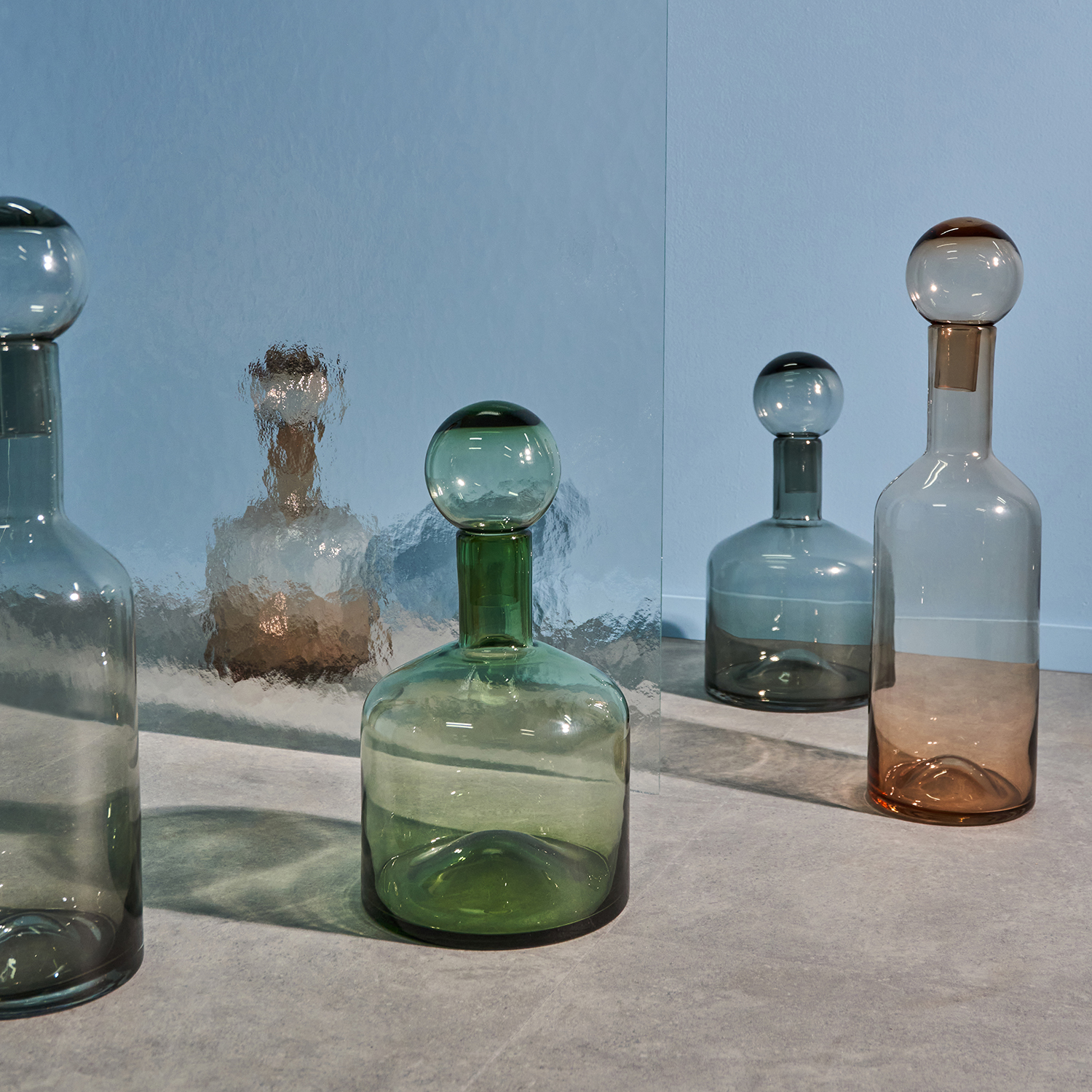 Fera Deckelvase aus Glas, Bernstein, Ø 15,5 cm, H 55 cm, Ansicht 5