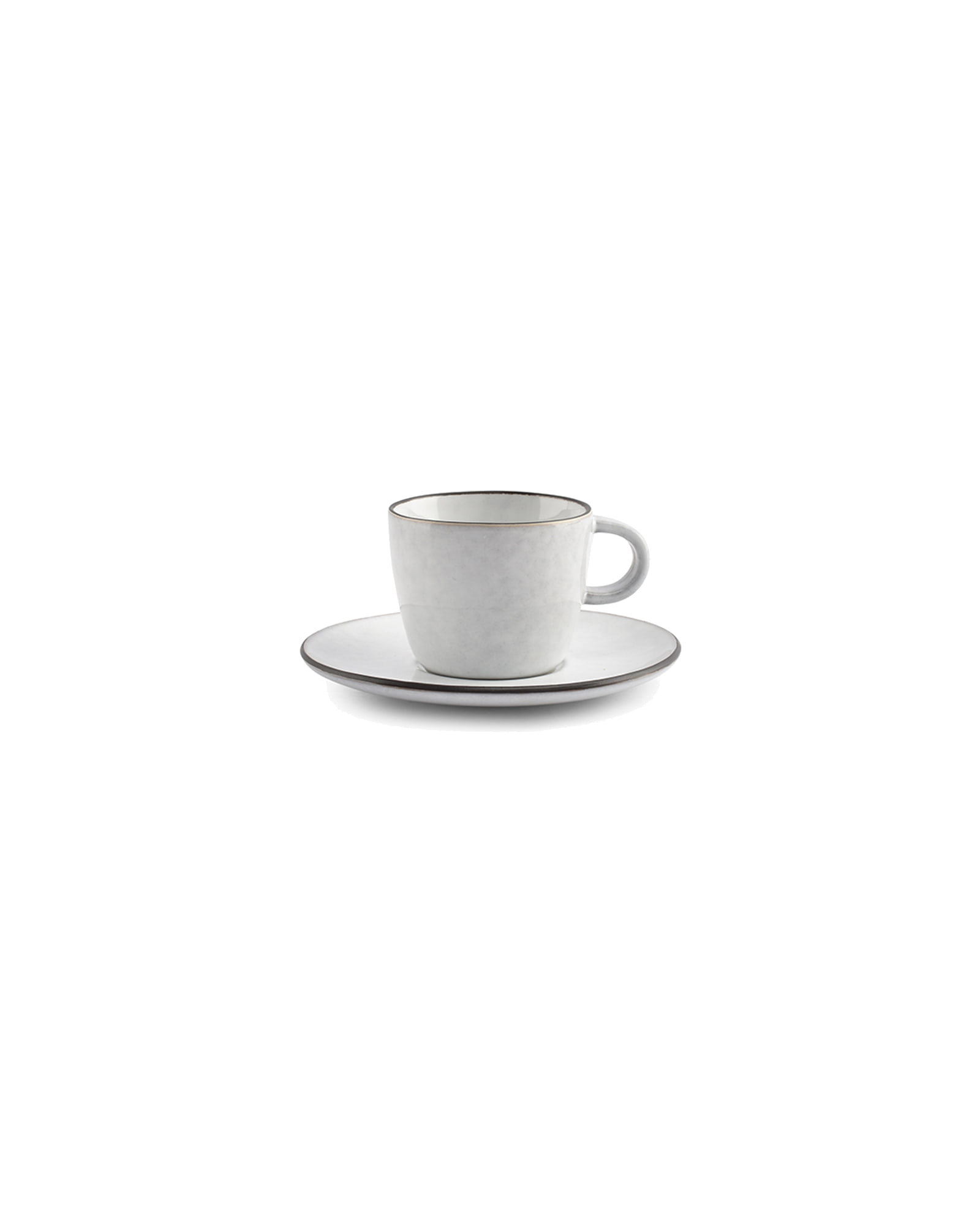 Fina Mokka-Untertasse aus Steinzeug, Weiß, Ø 12 cm, Ansicht 3