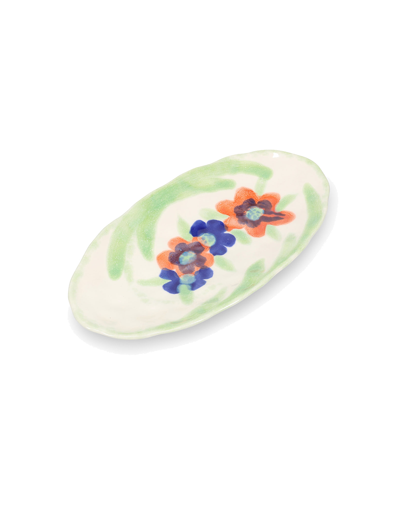 Fleur Servierschale aus Steinzeug mit Blumendekor, 30,5 × 15,5 cm, Ansicht 1