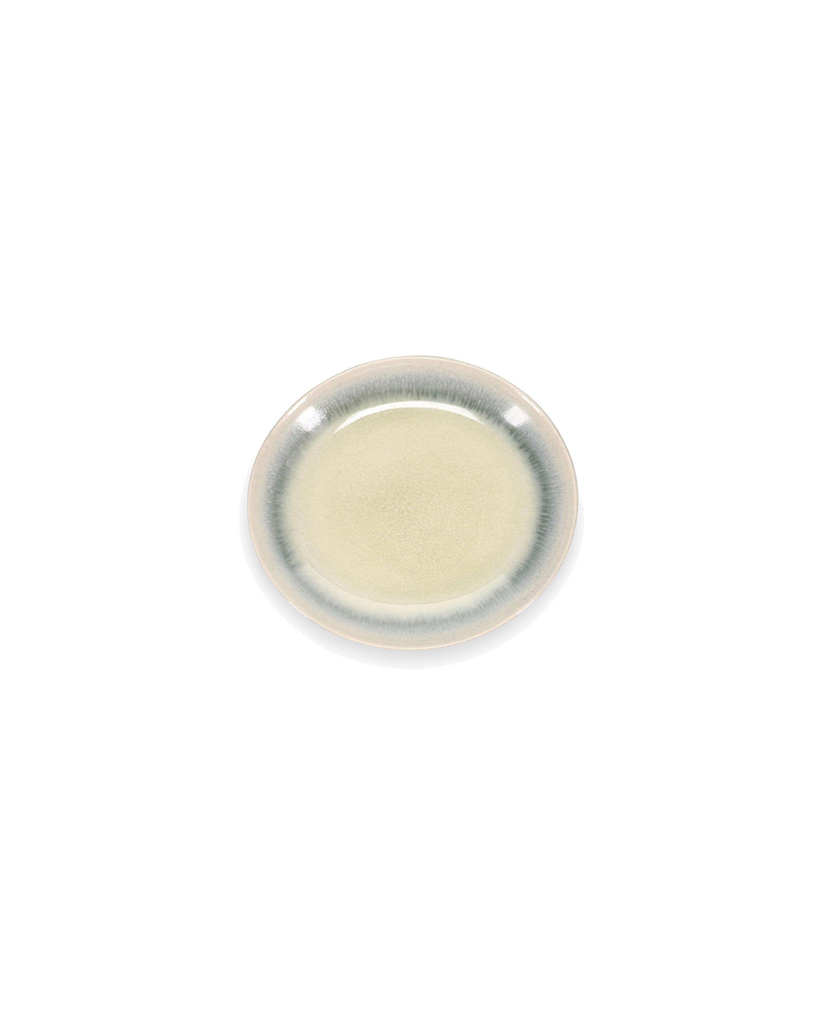 Flint Teller aus Steinzeug, Grün/Grau, 15 × 13,5 cm, Ansicht 1