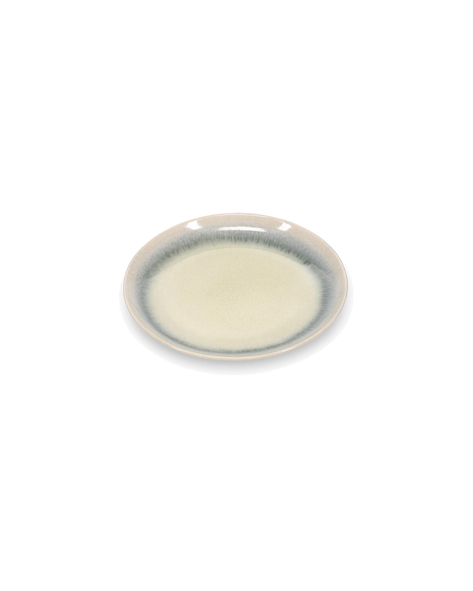 Flint Teller aus Steinzeug, Grün/Grau, 15 × 13,5 cm, Ansicht 2