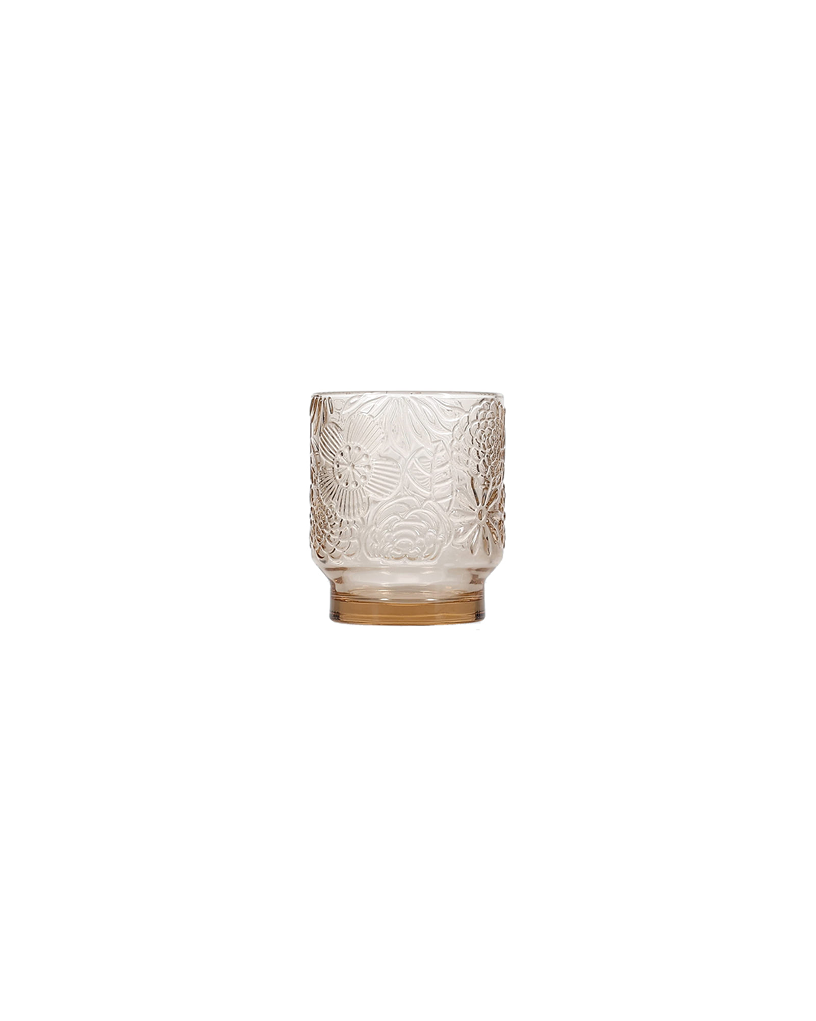 Flora Trinkglas mit Blumenrelief, Bernstein, 300 ml, Ansicht 1