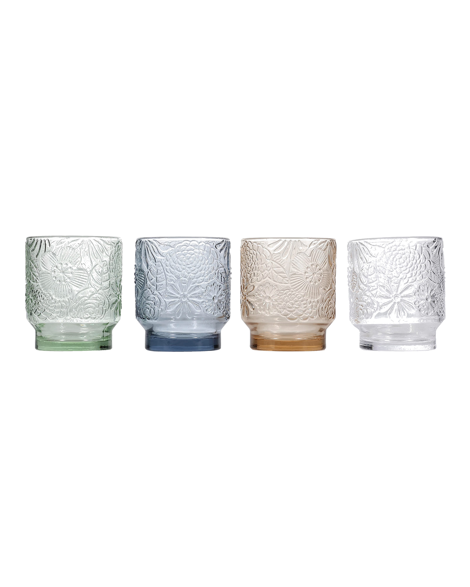 Flora Trinkglas mit Blumenrelief, Bernstein, 300 ml, Ansicht 4