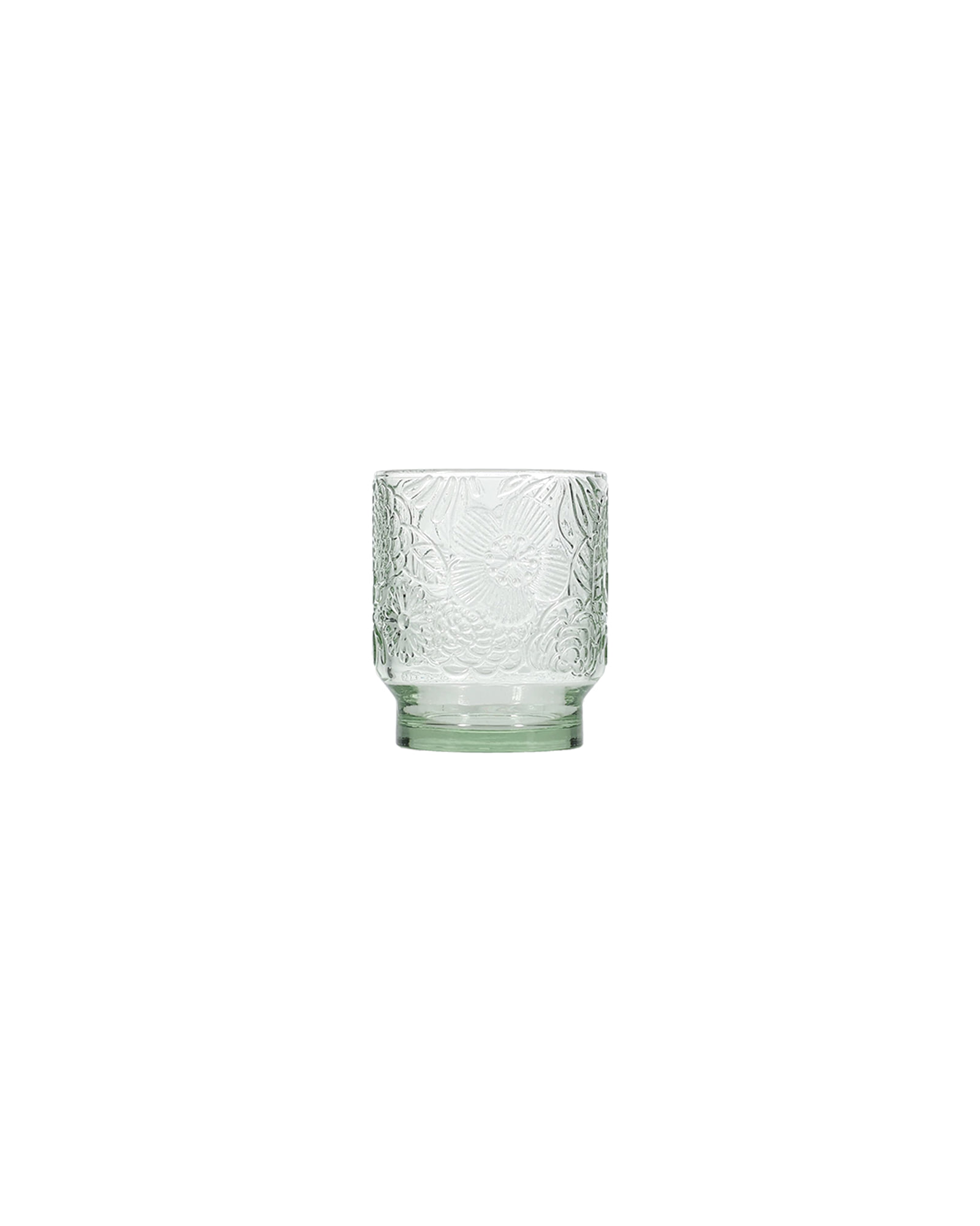 Flora Trinkglas mit Blumenrelief, Hellgrün, 300 ml, Ansicht 1