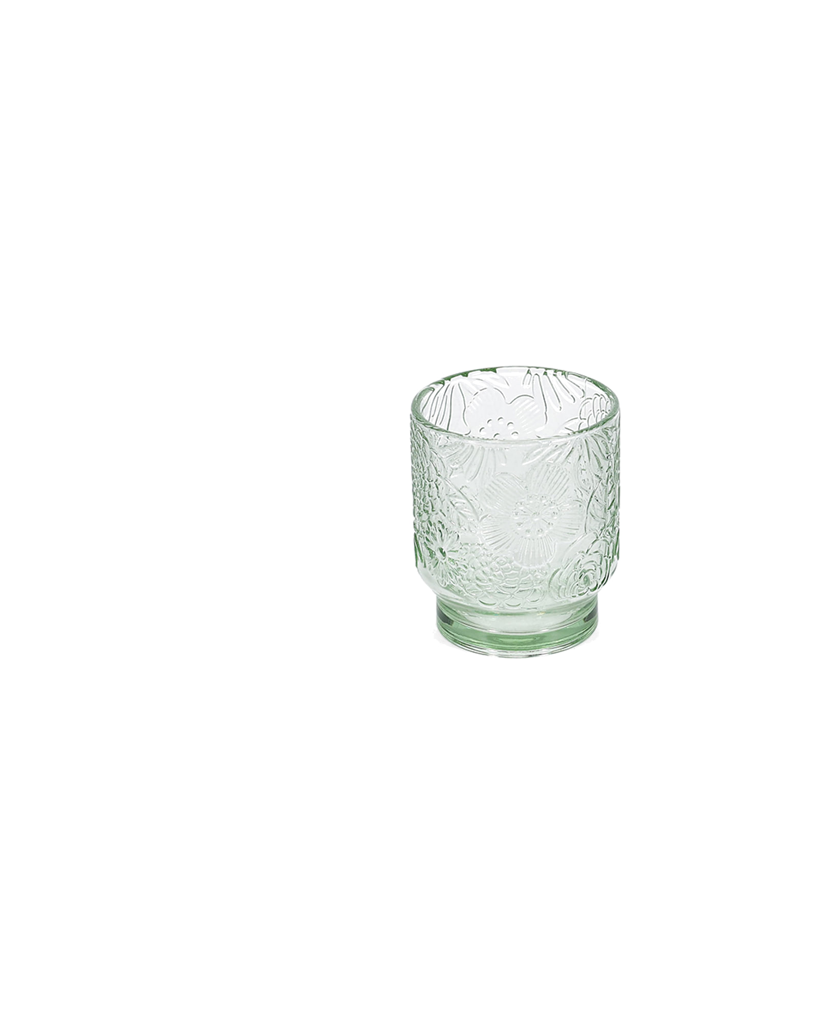 Flora Trinkglas mit Blumenrelief, Hellgrün, 300 ml, Ansicht 2