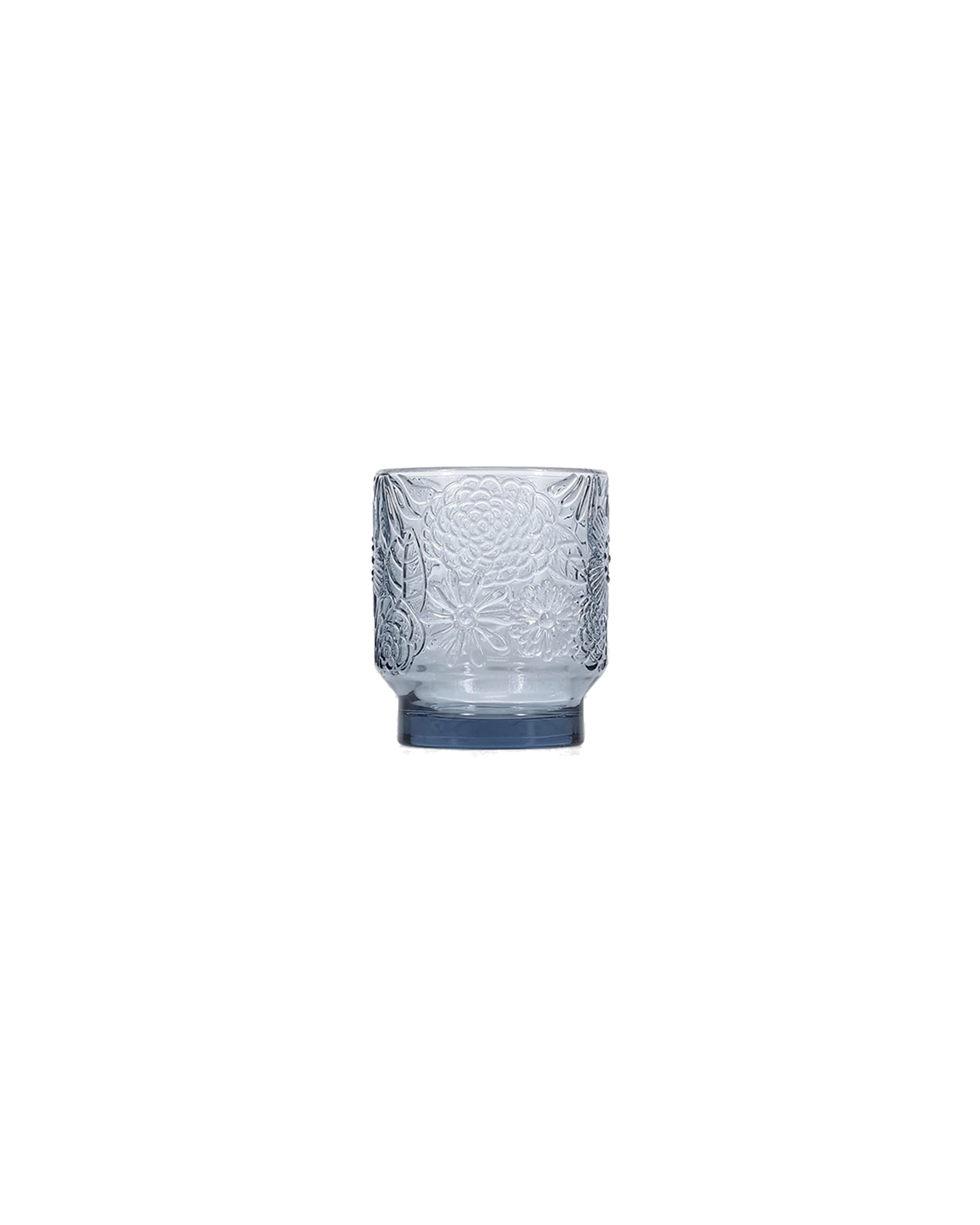 Flora Trinkglas mit Blumenrelief, Blaugrau, 300 ml, Ansicht 1