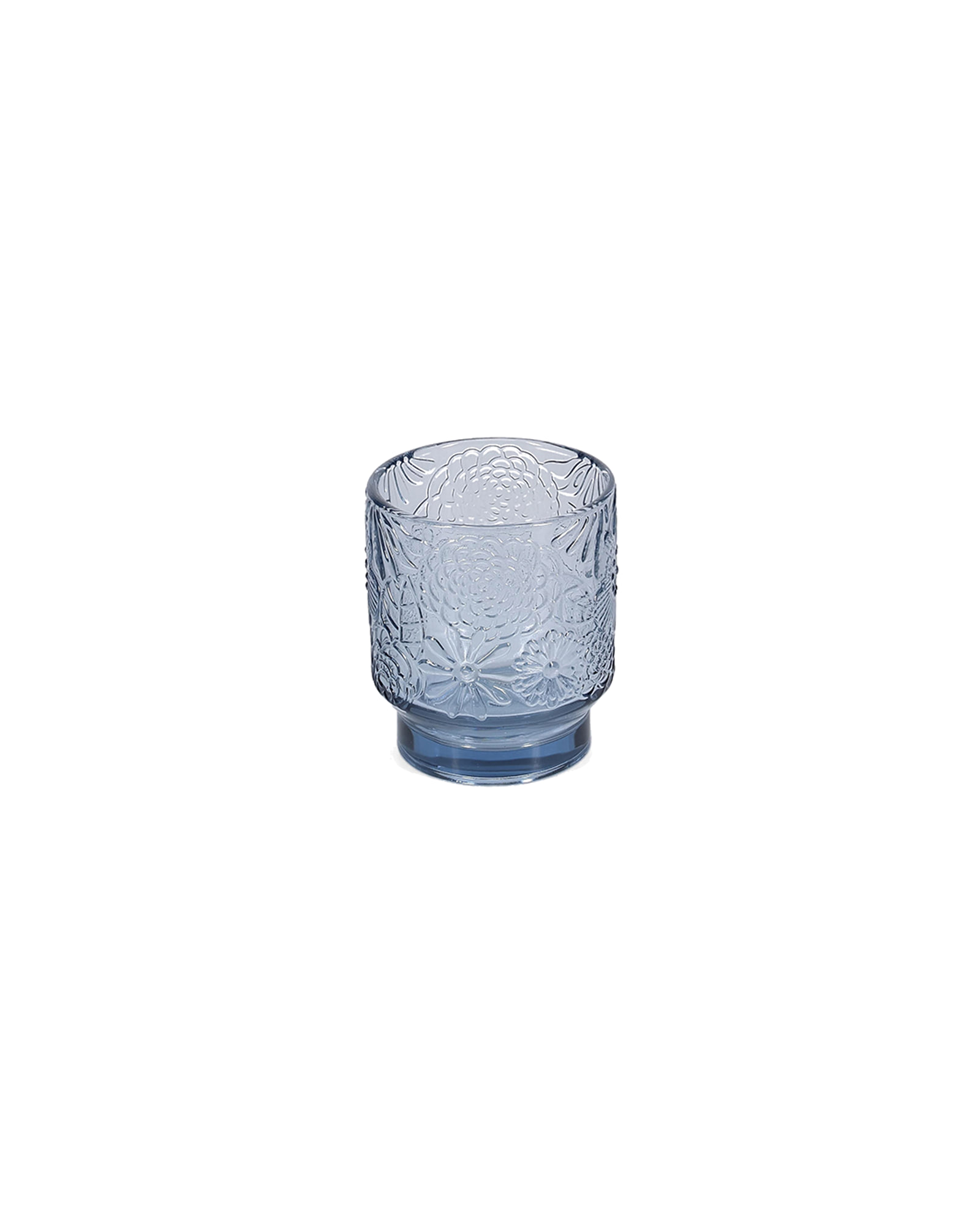 Flora Trinkglas mit Blumenrelief, Blaugrau, 300 ml, Ansicht 3