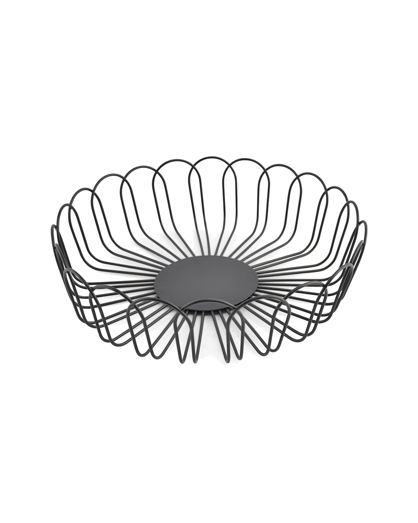 Flores Drahtkorb aus Eisen, Schwarz, Ø 26,5 cm, H 7,5 cm, Ansicht 2