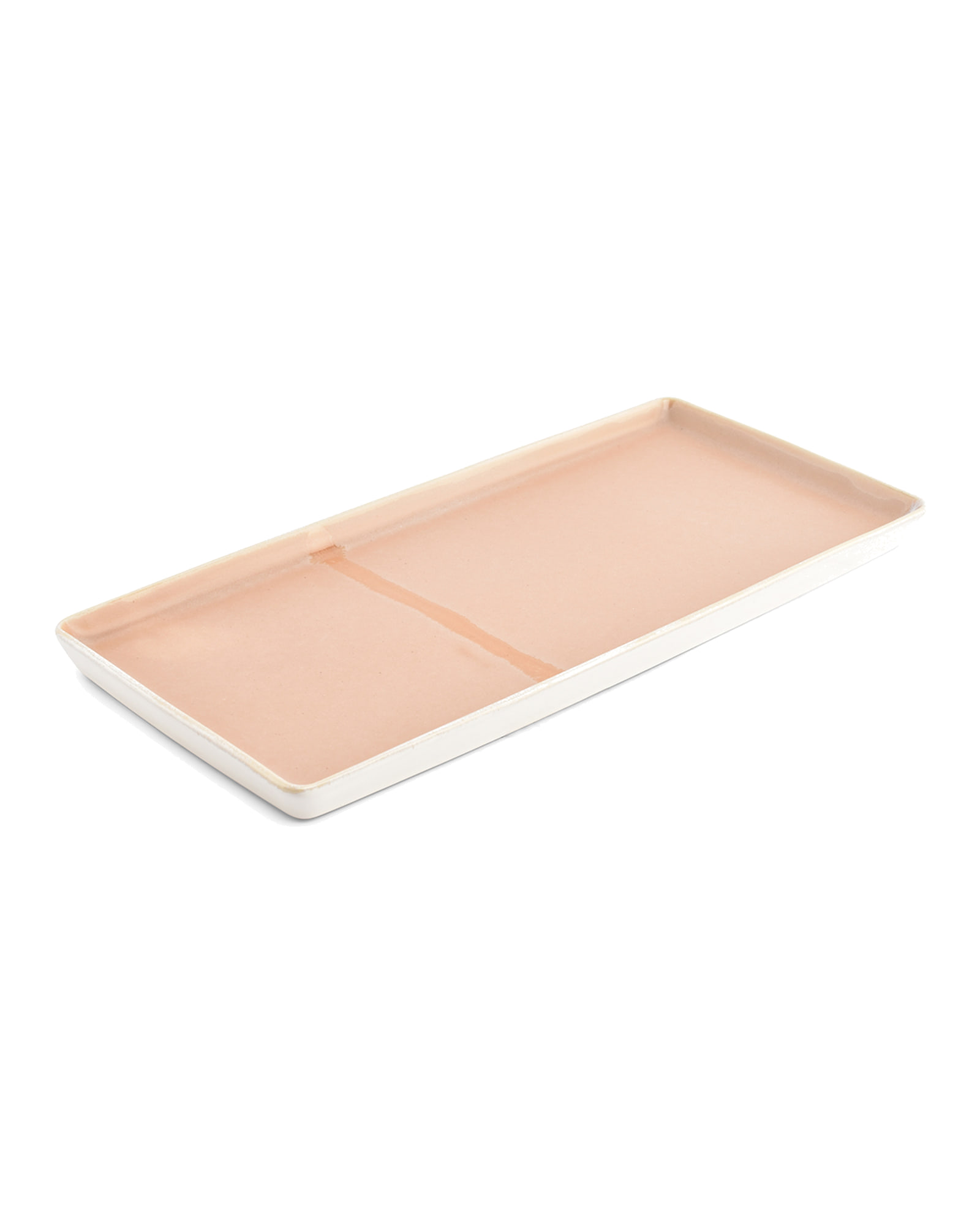 Flow Servierschale aus Steinzeug, rechteckig, Rosa, 14 × 32 cm, Ansicht 1